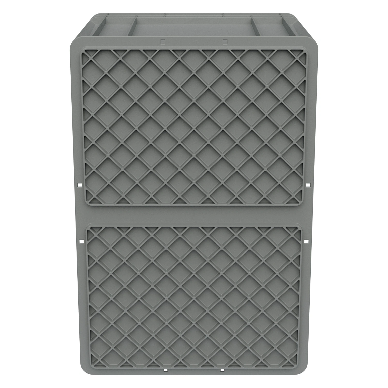 Евроконтейнер ЕС-6432.4 600х400х320 мм iPlast светло-серый с усиленным дном и закрытыми ручками