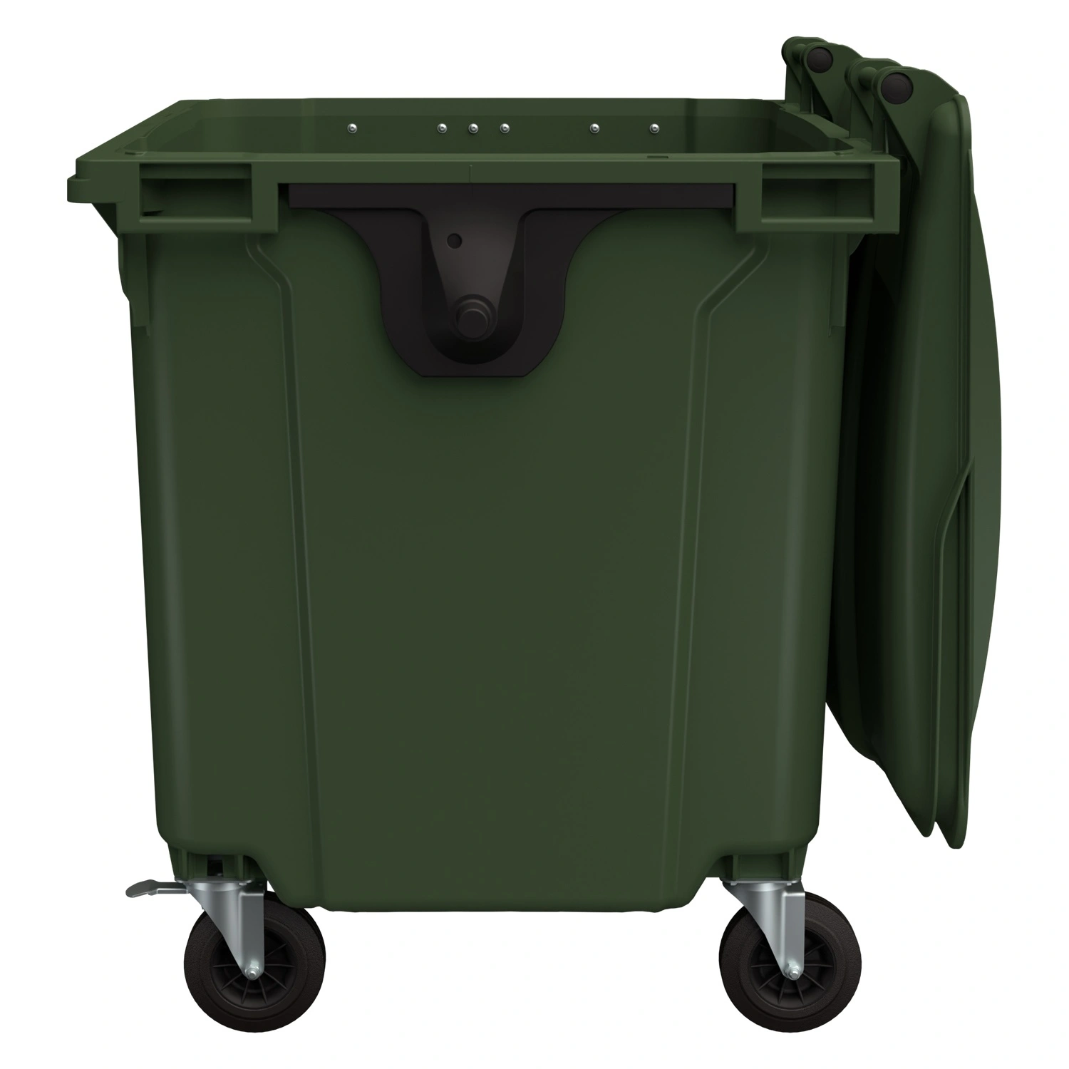 Мусорный контейнер 1100 л iPlast зелёный 4-колёсный с зелёной крышкой N2 (20.807.2) Мусорный контейнер 1100 л iPlast зелёный 4-колёсный с зелёной крышкой N2 (20.807.2)