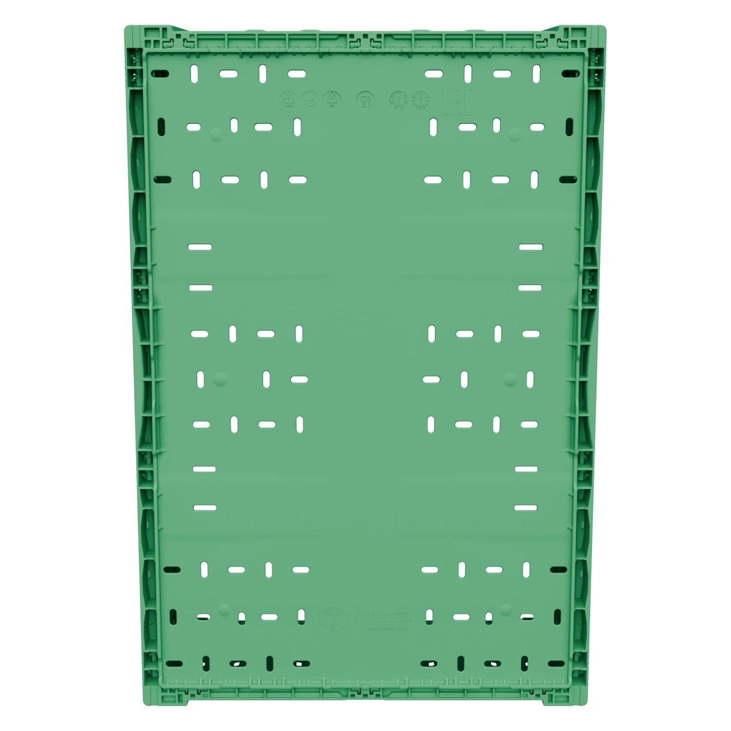 Складной ящик FC-6418 600х400х180 мм iPlast зелёный перфорированный