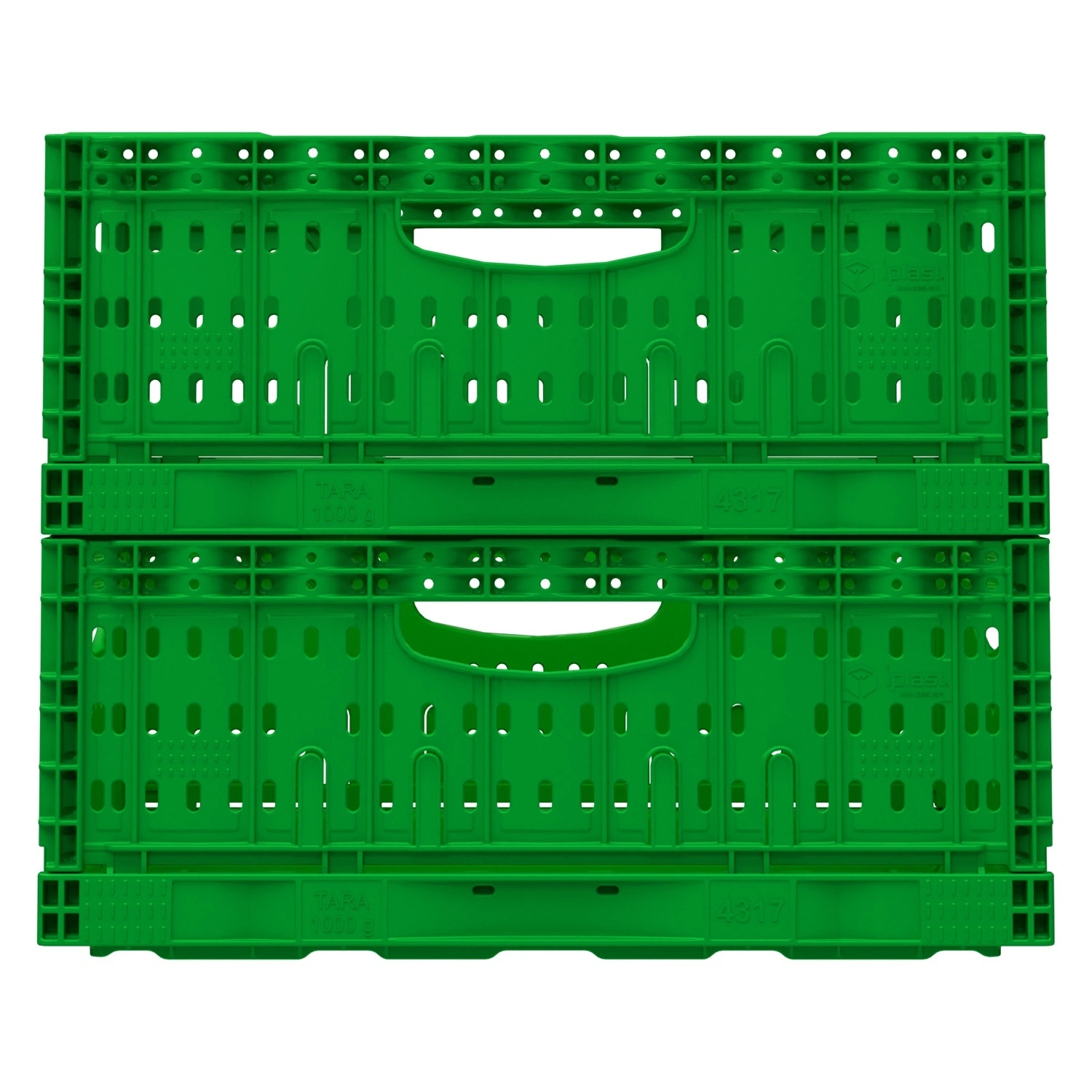 Складной ящик FC-4317 400х300х170 мм iPlast салатовый перфорированный