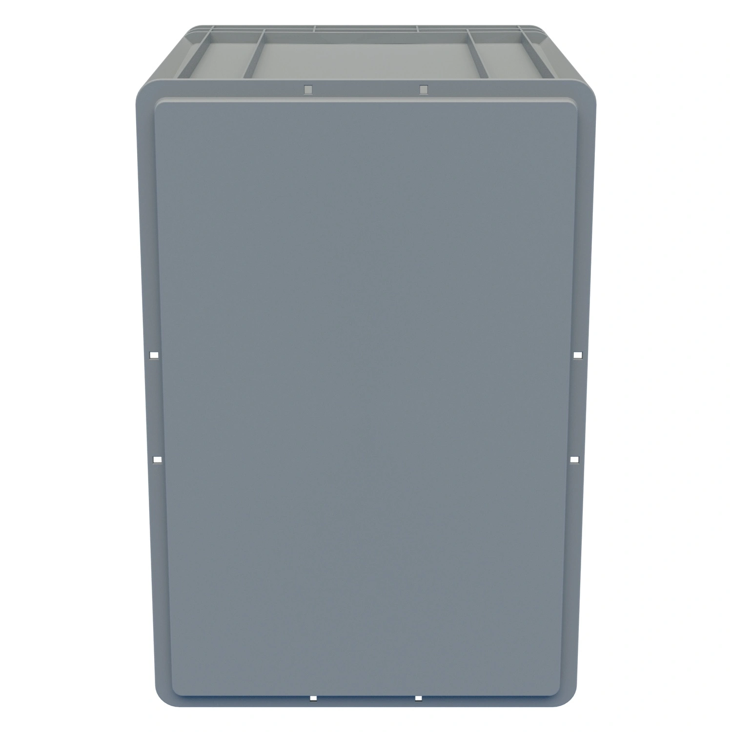 Евроконтейнер ЕС-6442.1 600х400х420 мм iPlast светло-серый со сплошным дном, открытыми ручками