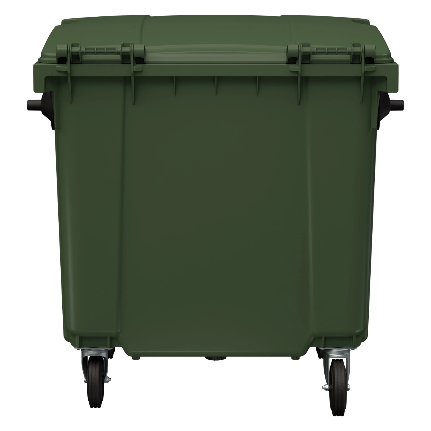 Мусорный контейнер 1100 л iPlast зелёный 4-колёсный с зелёной крышкой N1 (20.807.1)
