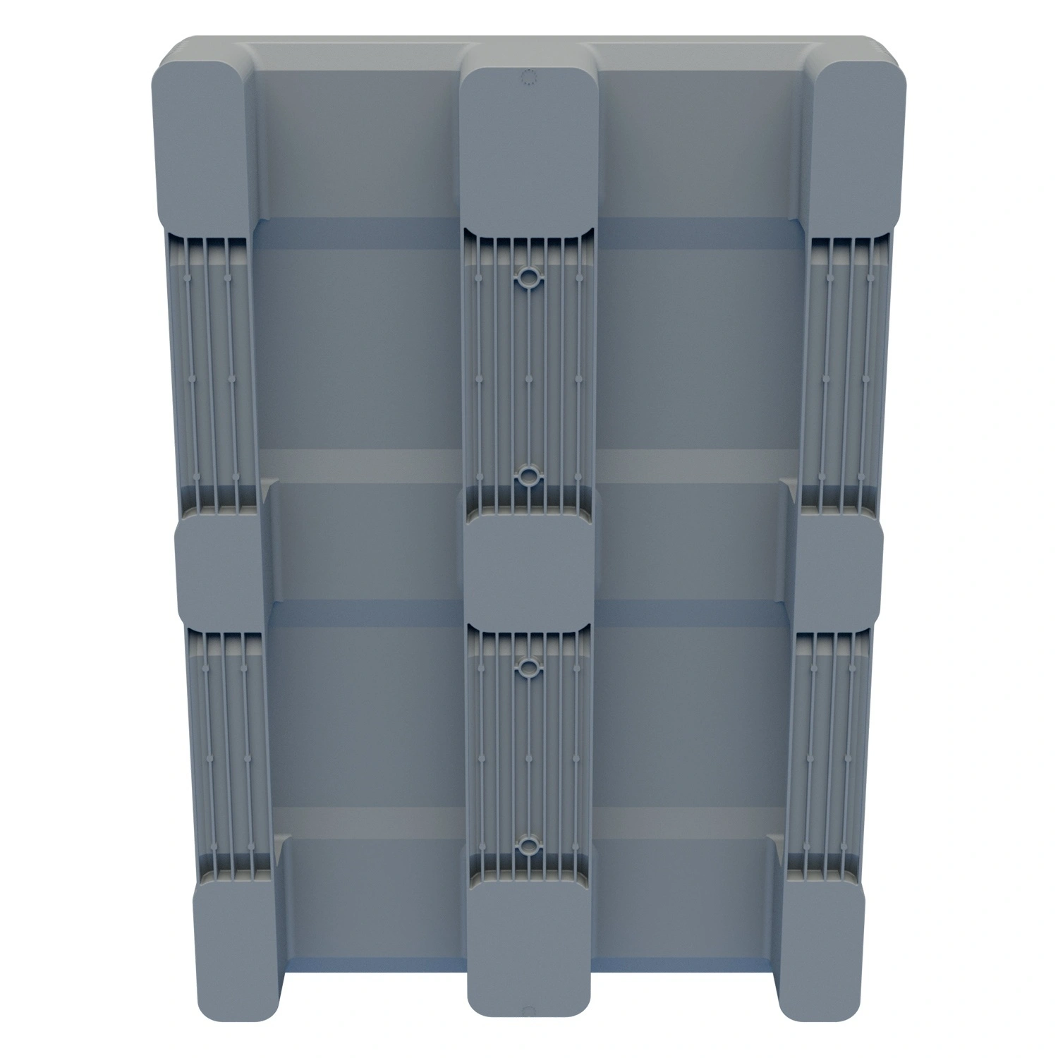 Пластиковый паллет 1200х800х150 мм iPlast светло-серый сплошной на 3 полозьях с бортиком