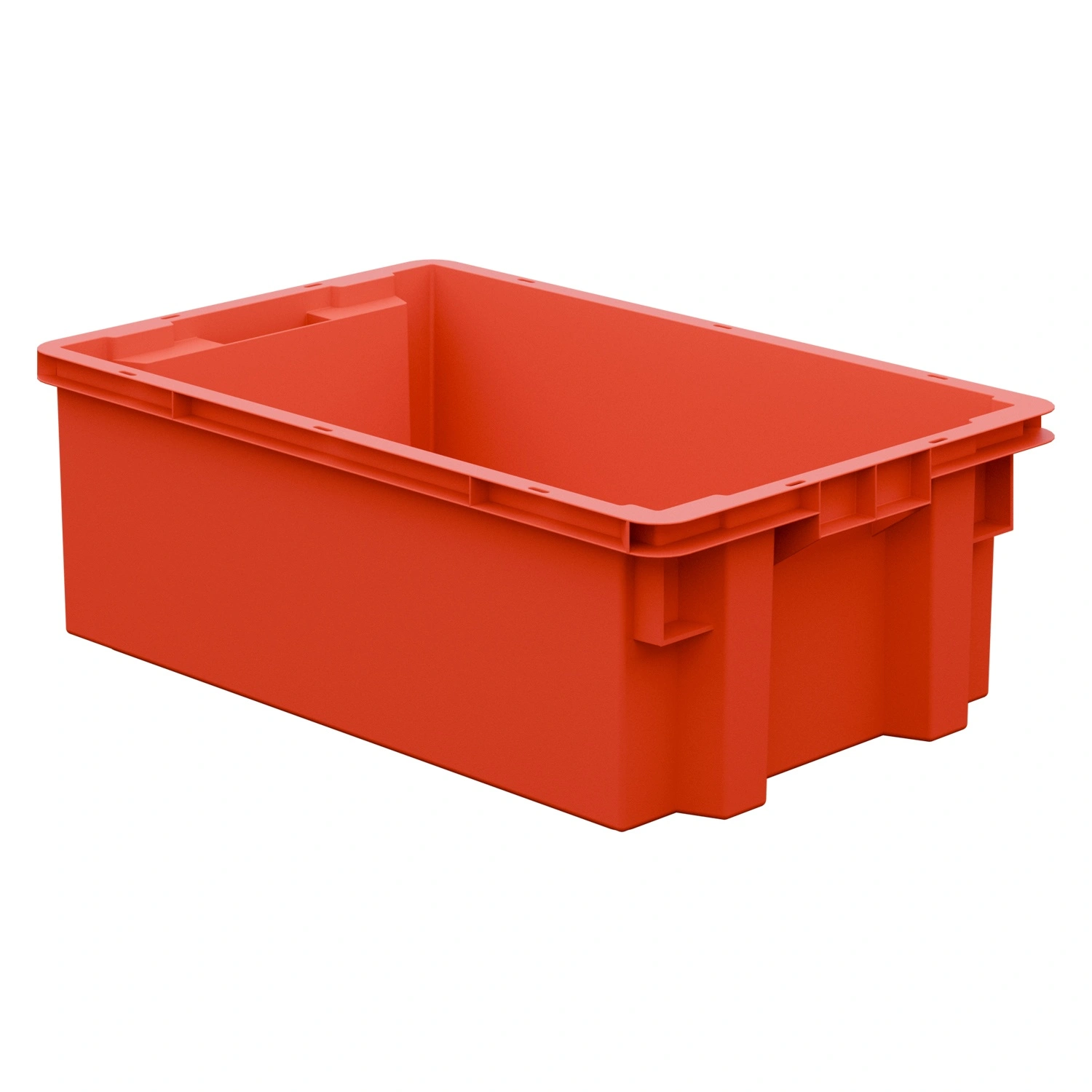 Пищевой ящик универсальный 600х400х200 мм iPlast красный ЭКО со сплошными стенками и дном