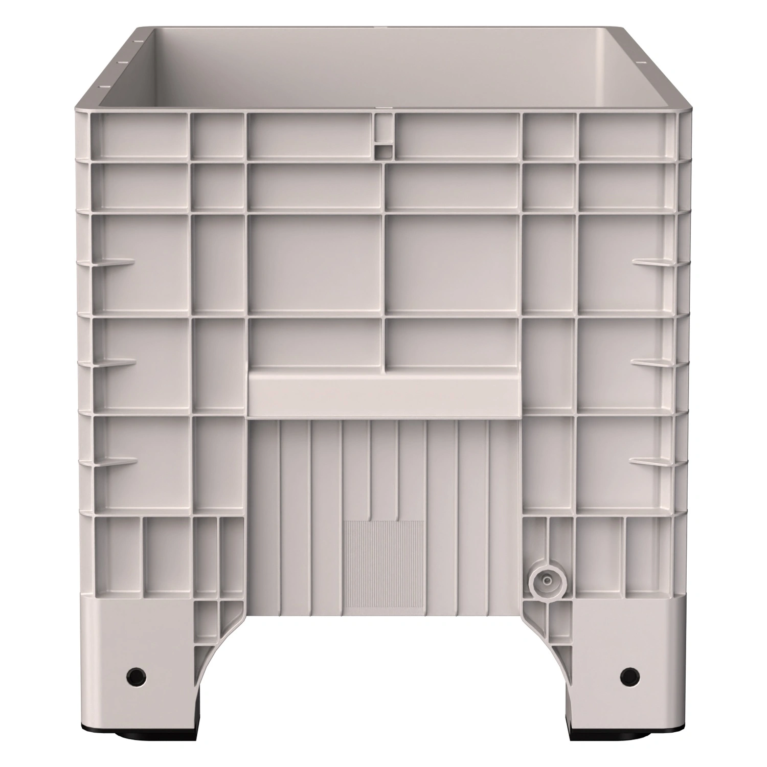Большой контейнер 1020x640x675 мм iPlast iBOX светло-серый со сплошными стенками и дном, на ножках