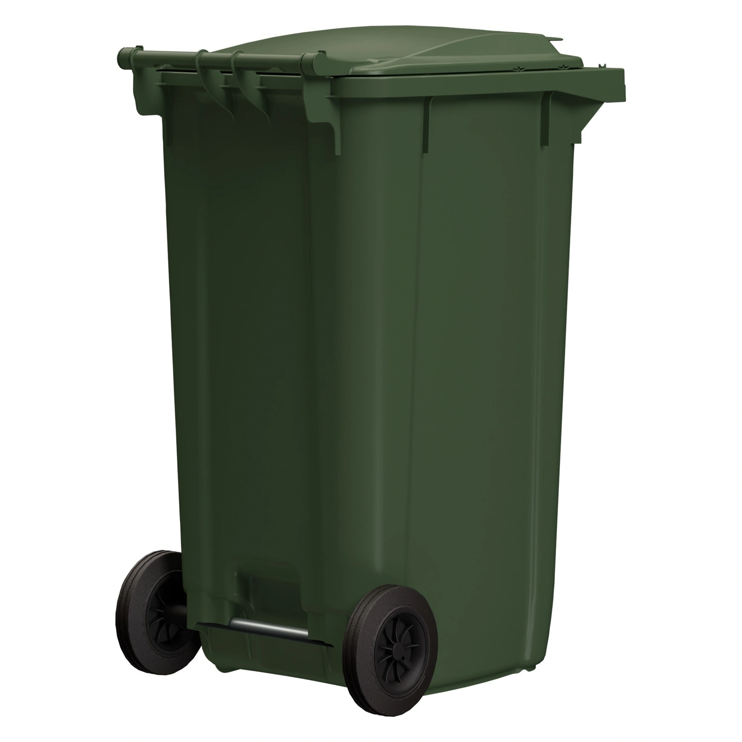 Мусорный контейнер 240 л iPlast зелёный 2-колёсный (д. 200 мм) с зелёной крышкой NEW (20.808) Мусорный контейнер 240 л iPlast зелёный 2-колёсный (д. 200 мм) с зелёной крышкой NEW (20.808)