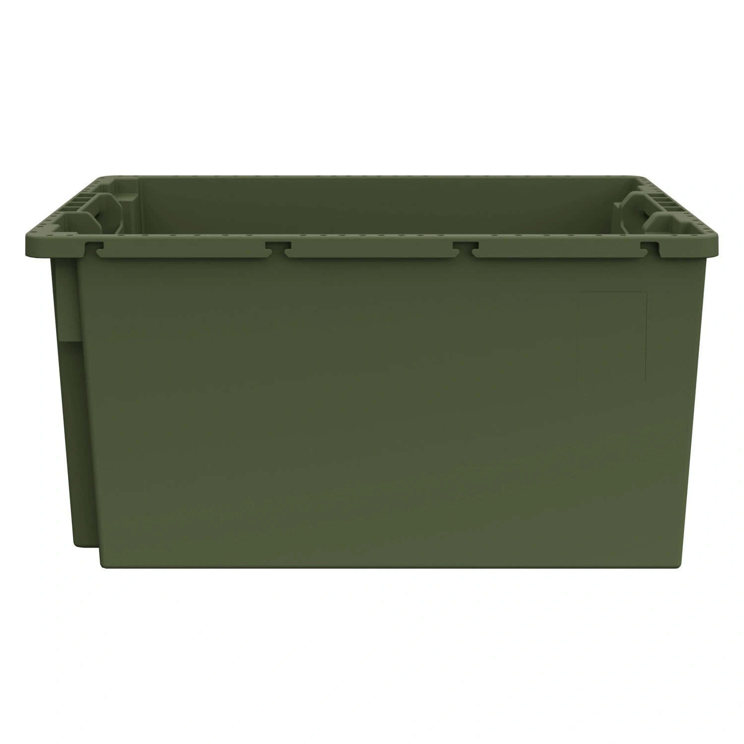 Поворотно-вкладываемый контейнер INSTORE KD-6430.2 600х400х300 мм iPlast зелёный ЭКО со сплошными стенками, дном и зацепами для пакетов