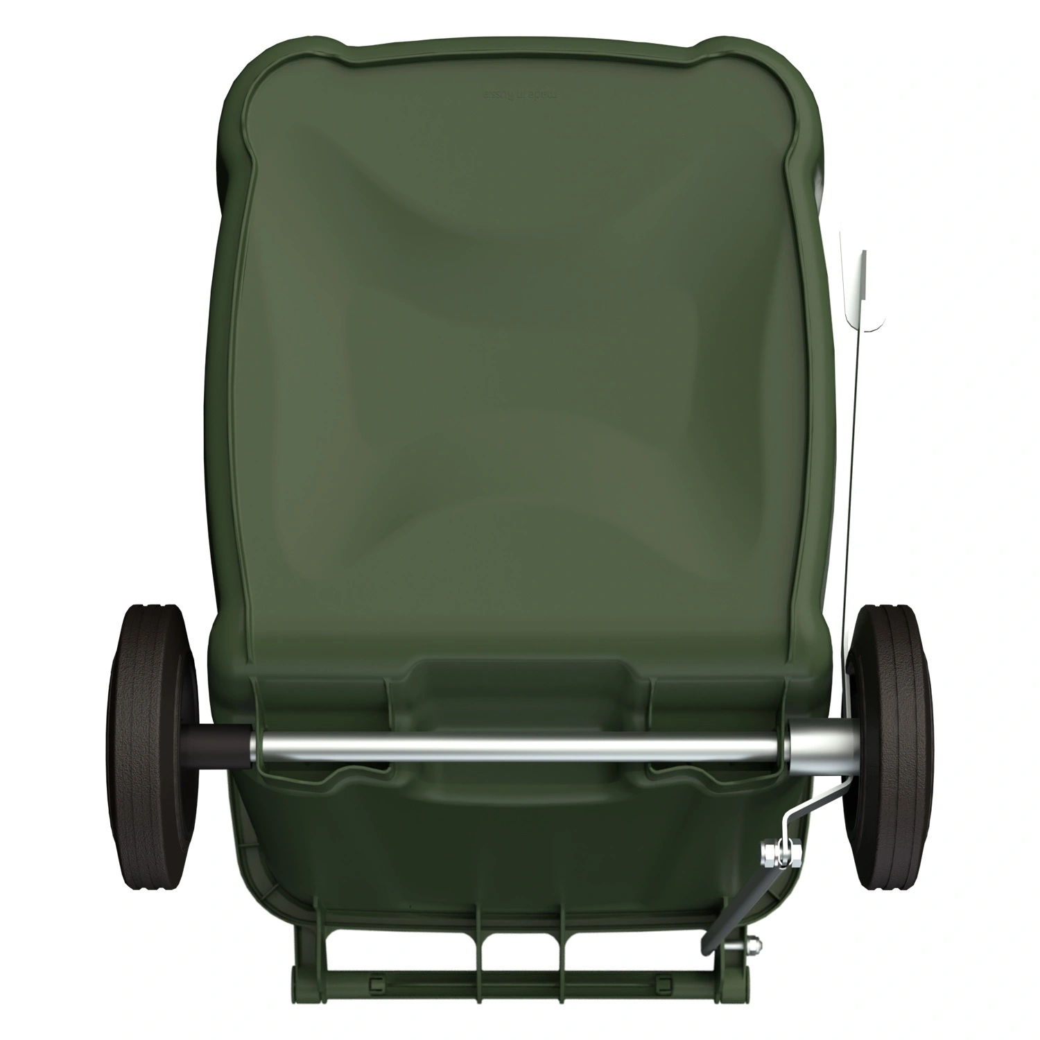 Мусорный контейнер 240 л iPlast зелёный 2-колёсный (д. 200 мм) с зелёной крышкой NEW (20.808)