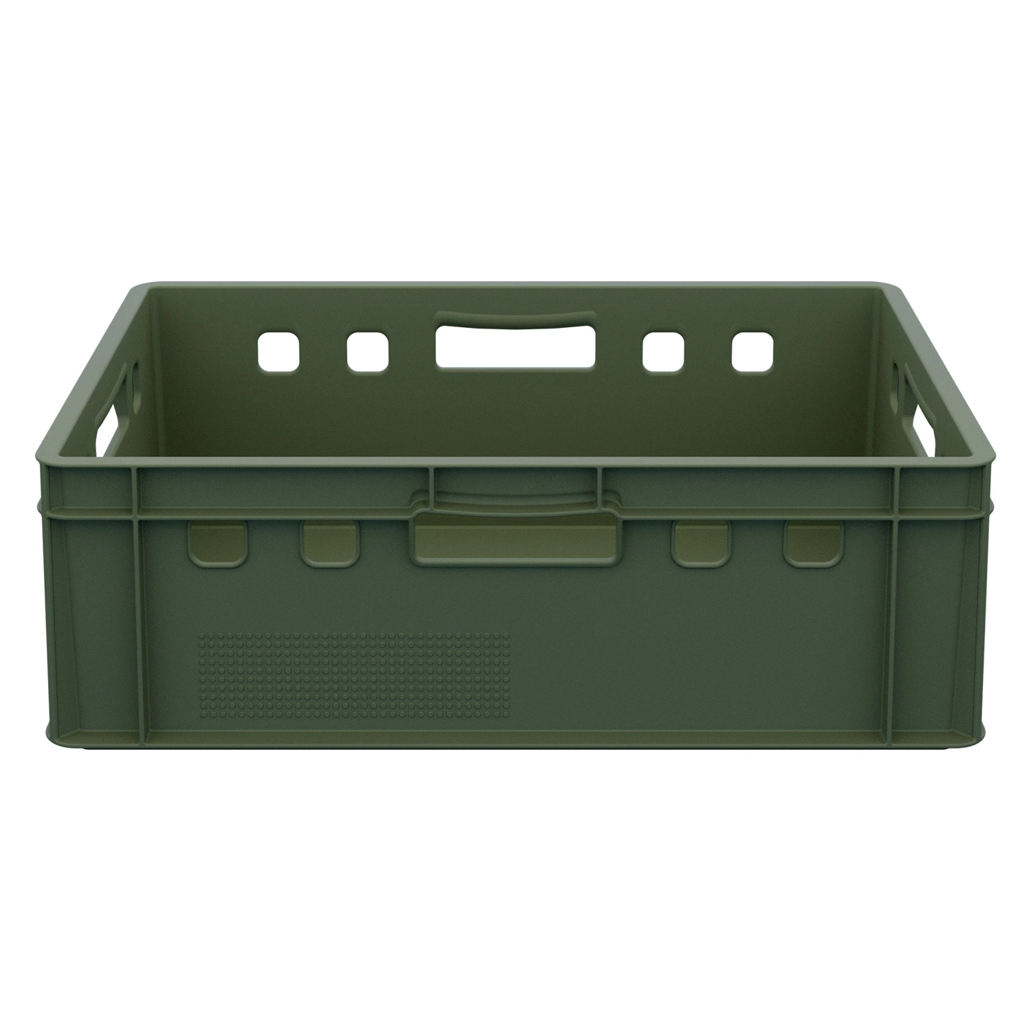 Пищевой ящик универсальный FK-6420 600х400х200 мм iPlast зелёный ЭКО со сплошными стенками и дном