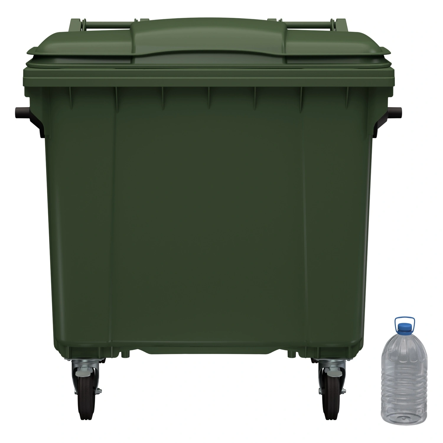 Мусорный контейнер 1100 л iPlast зелёный 4-колёсный с зелёной крышкой N2 (20.807.2) Мусорный контейнер 1100 л iPlast зелёный 4-колёсный с зелёной крышкой N2 (20.807.2)