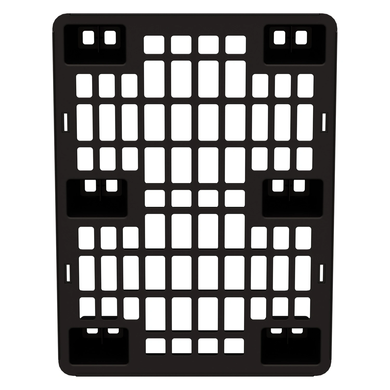 Пластиковый паллет 800x600x135 мм iPlast чёрный ЭКО перфорированный на ножках с бортиком