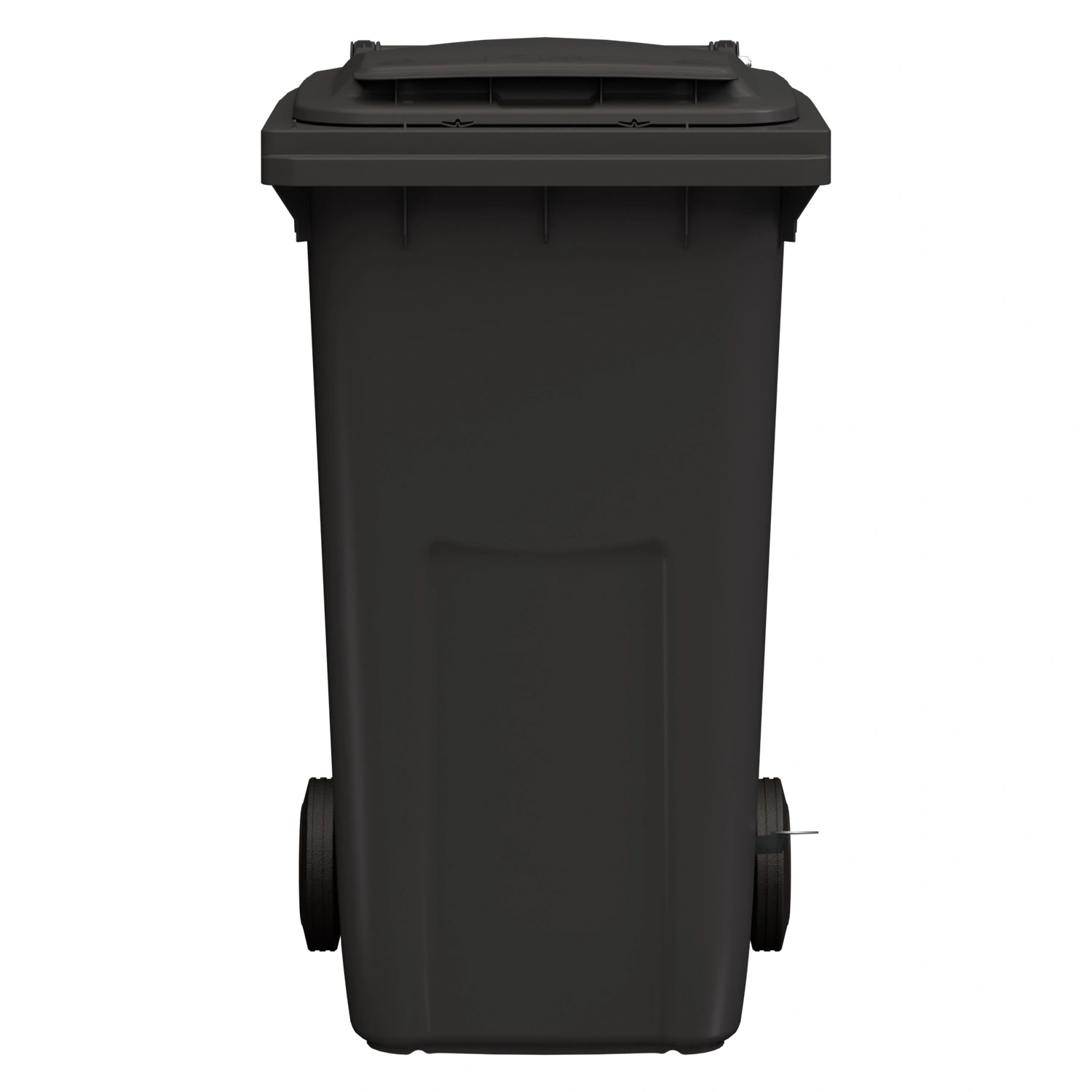 Мусорный контейнер 240 л iPlast тёмно-серый 2-колёсный (д. 200 мм) с тёмно-серой крышкой NEW (20.808)