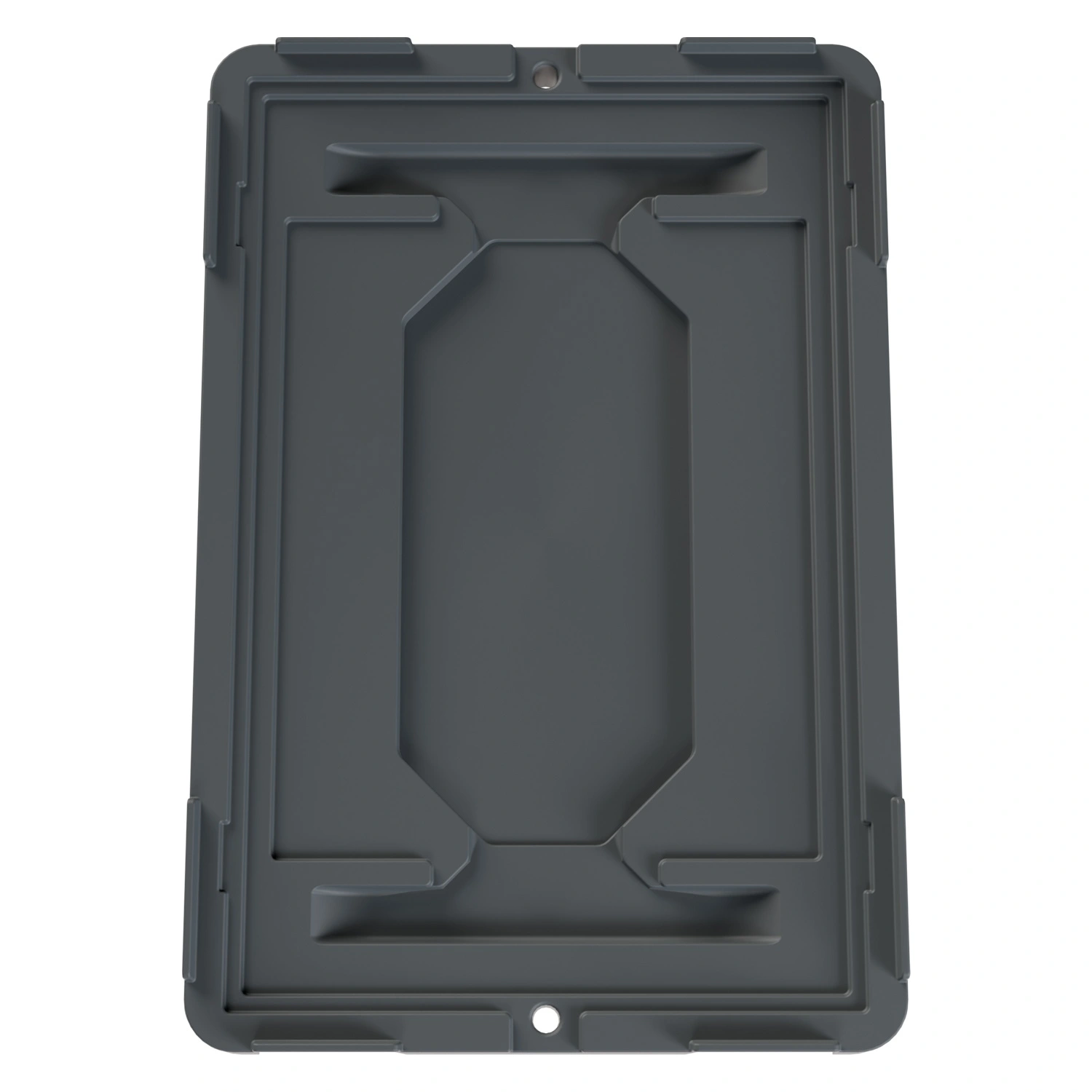 Складская тележка 620х420х185 мм iPlast серая 4-колёсная (2 колеса с тормозом)