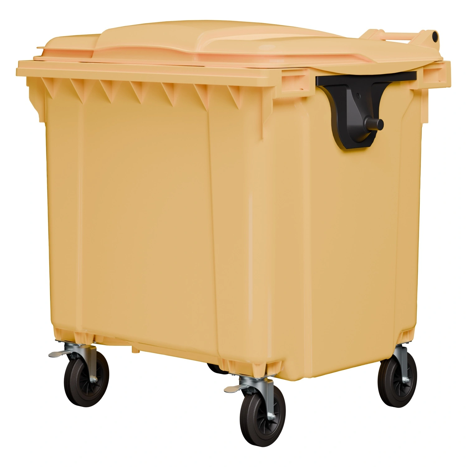 Мусорный контейнер 1100 л iPlast жёлтый 4-колёсный с жёлтой крышкой N2 (20.807.2)