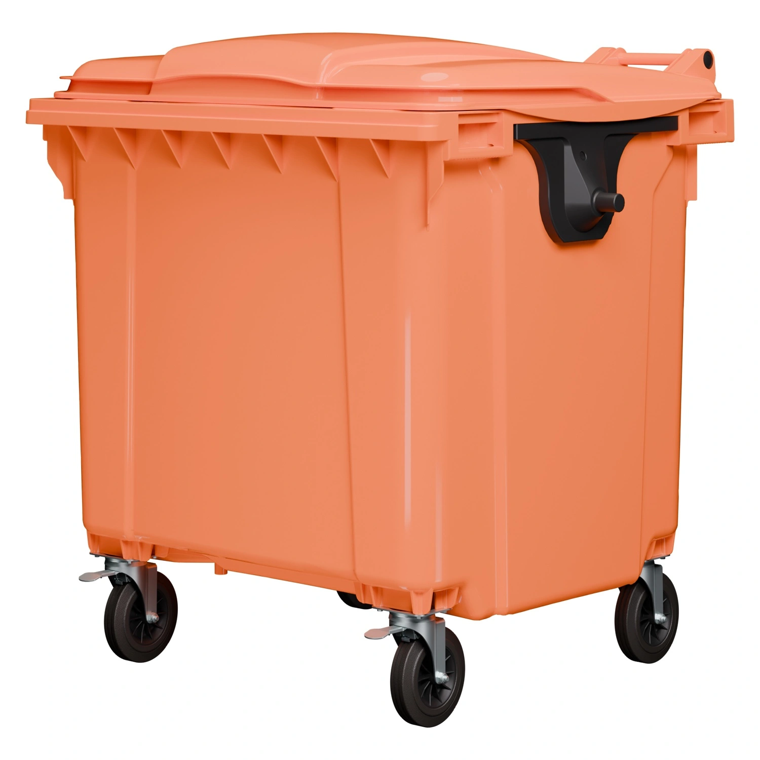 Мусорный контейнер 1100 л iPlast оранжевый 4-х колёсный с оранжевой крышкой N2 (20.807.2)