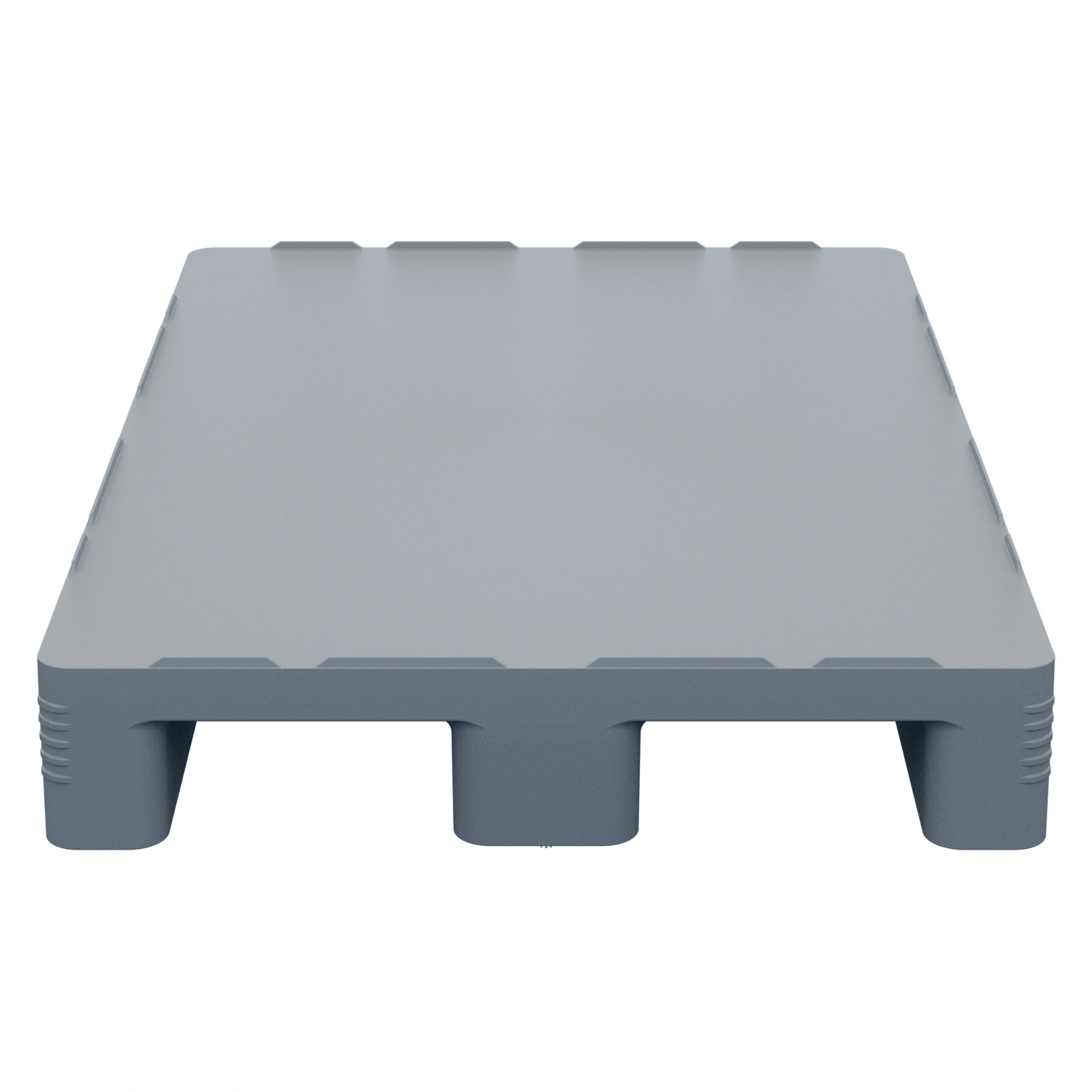 Пластиковый паллет 1200х800х150 мм iPlast светло-серый сплошной на 3 полозьях с бортиком