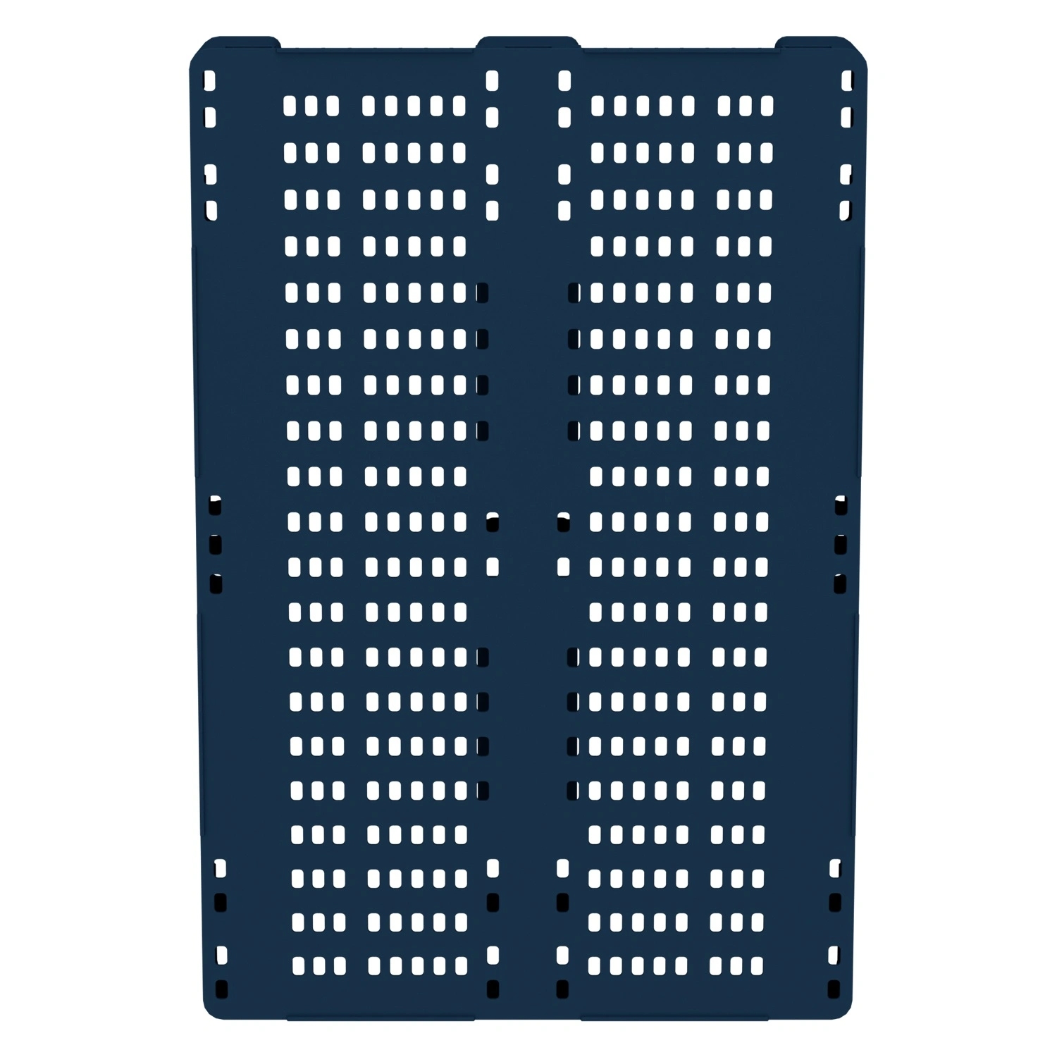 Пластиковый паллет 1200x800x150 мм iPlast синий индиго перфорированный на 3 полозьях с бортиком