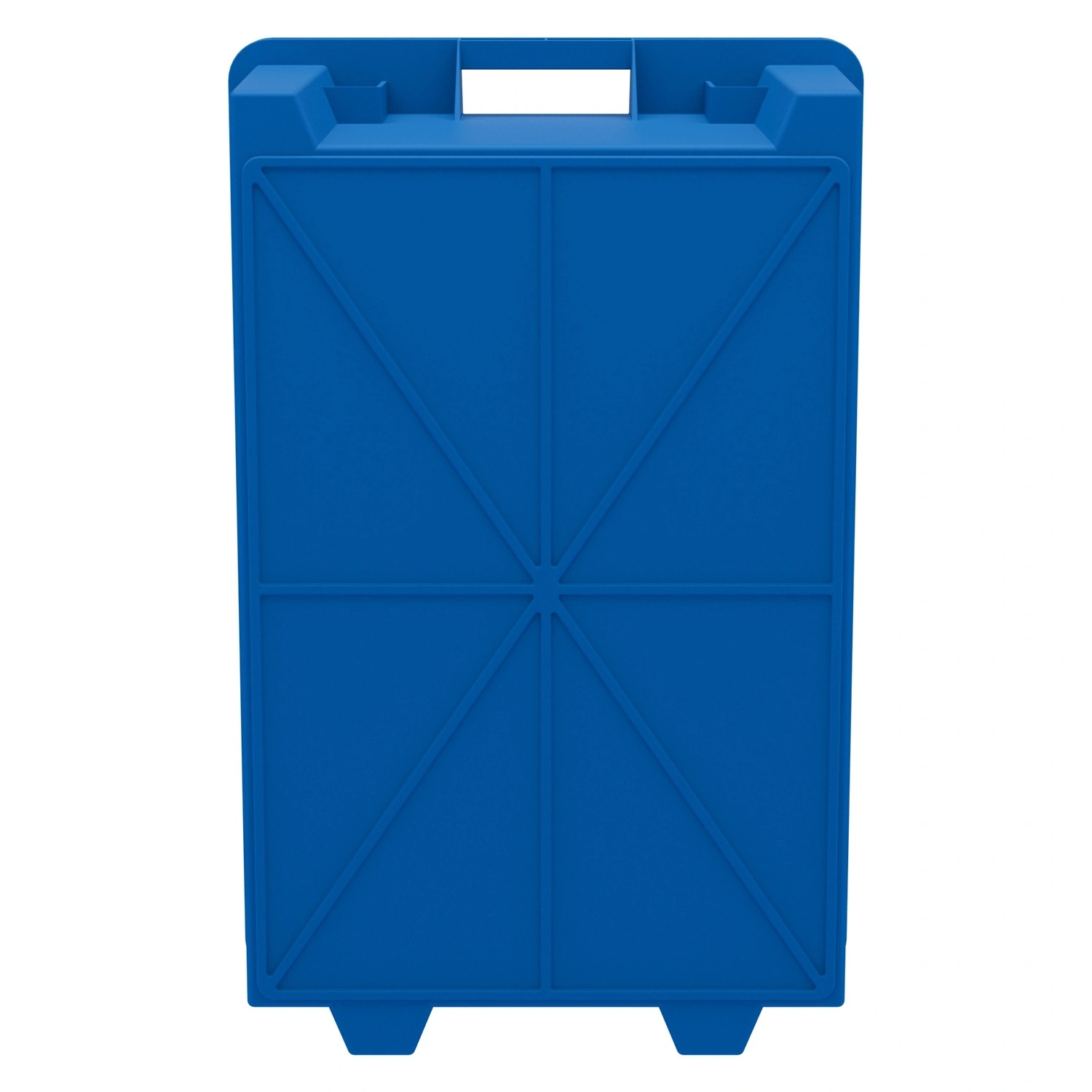 Пищевой ящик универсальный 600х400х200 мм iPlast синий ЭКО с перфорированными стенками и сплошным дном