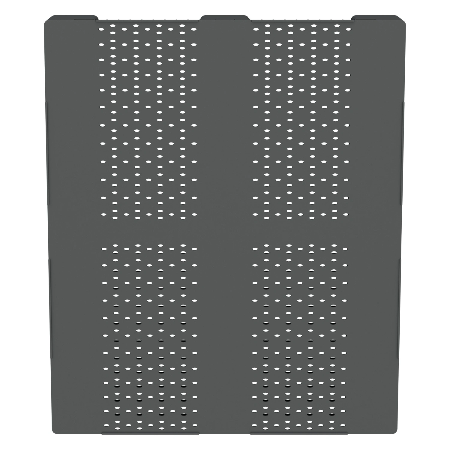 Пластиковый паллет 1200х1000х150 мм iPlast серый перфорированный на 3 полозьях с бортиком и 1 трубой усиления