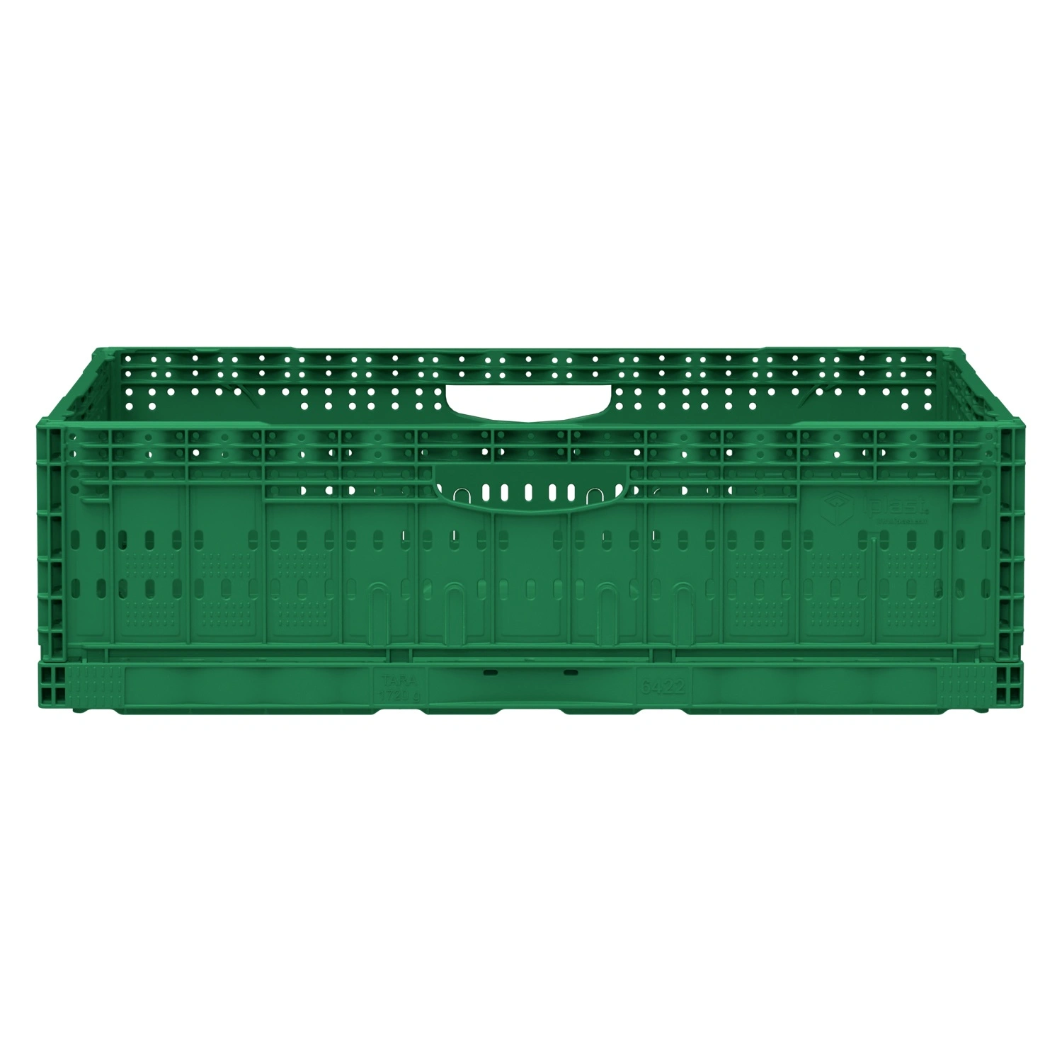 Складной ящик FC-6418 600х400х180 мм iPlast зелёный перфорированный