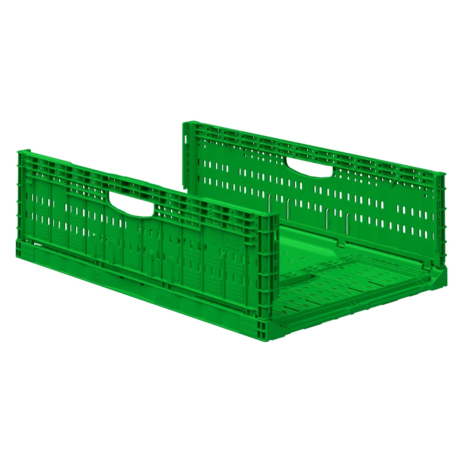 Складной ящик FC-6418 600х400х180 мм iPlast салатовый перфорированный