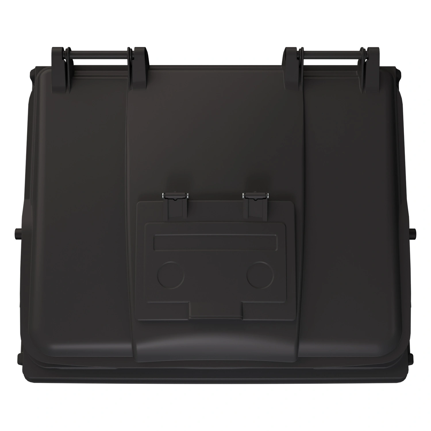 Мусорный контейнер 1100 л iPlast тёмно-серый 4-колёсный с тёмно-серой крышкой и мини-крышкой