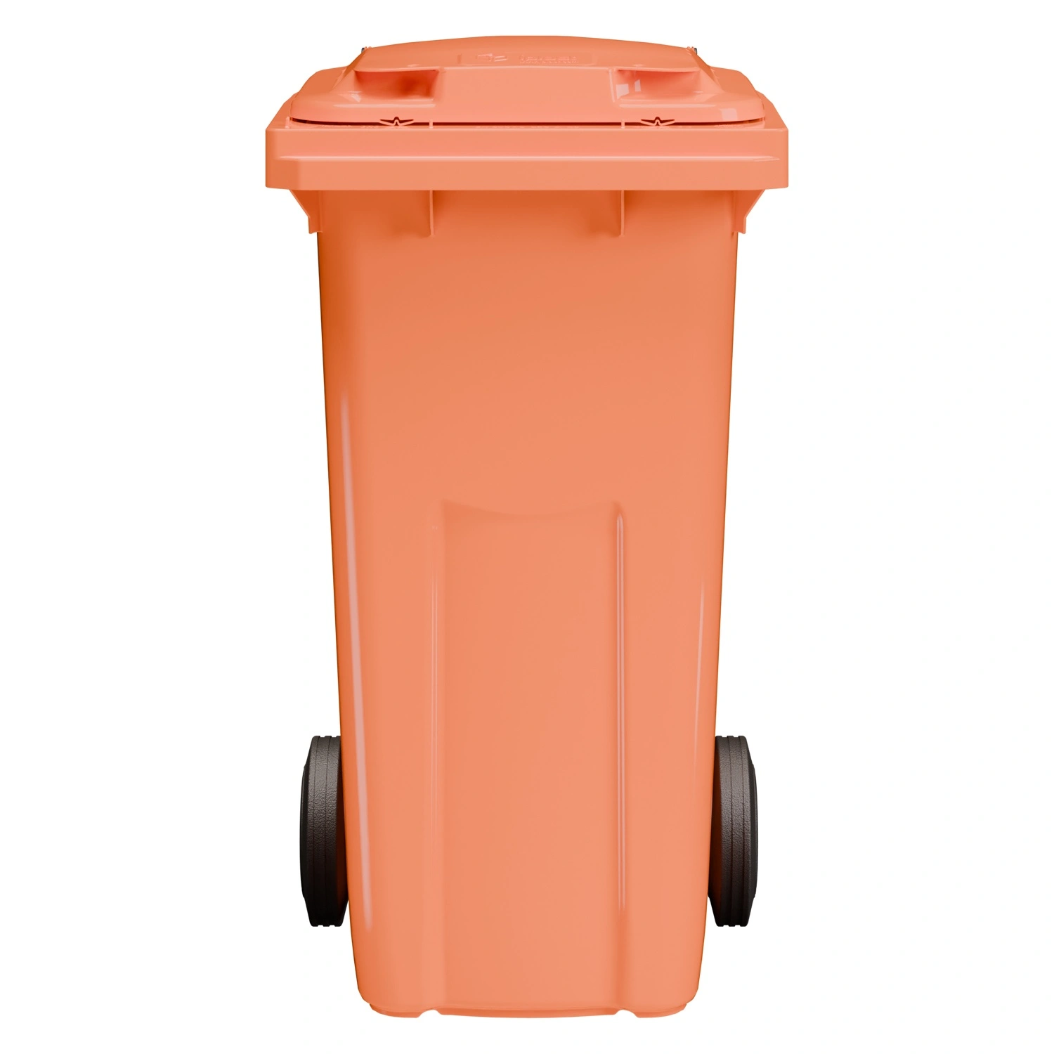 Мусорный контейнер 120 л iPlast оранжевый 2-х колёсный (д. 200 мм) с оранжевой крышкой NEW (20.805)