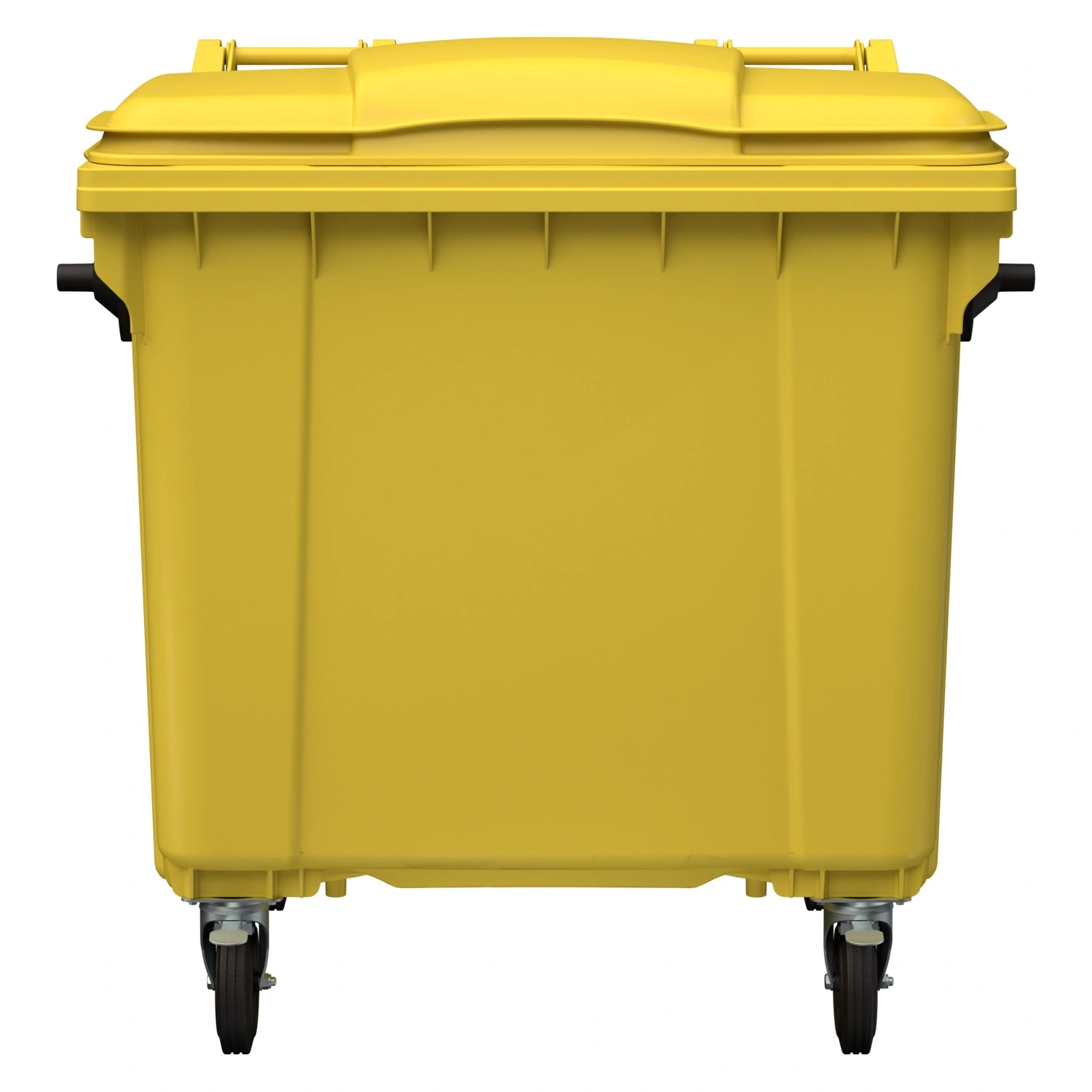 Мусорный контейнер 1100 л iPlast жёлтый 4-колёсный с жёлтой крышкой N2 (20.807.2)