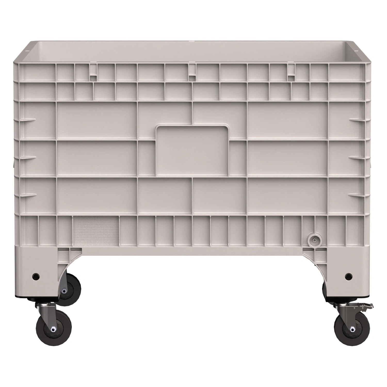 Большой контейнер 1020x640x810 мм iPlast iBOX светло-серый со сплошными стенками и дном, на колёсах