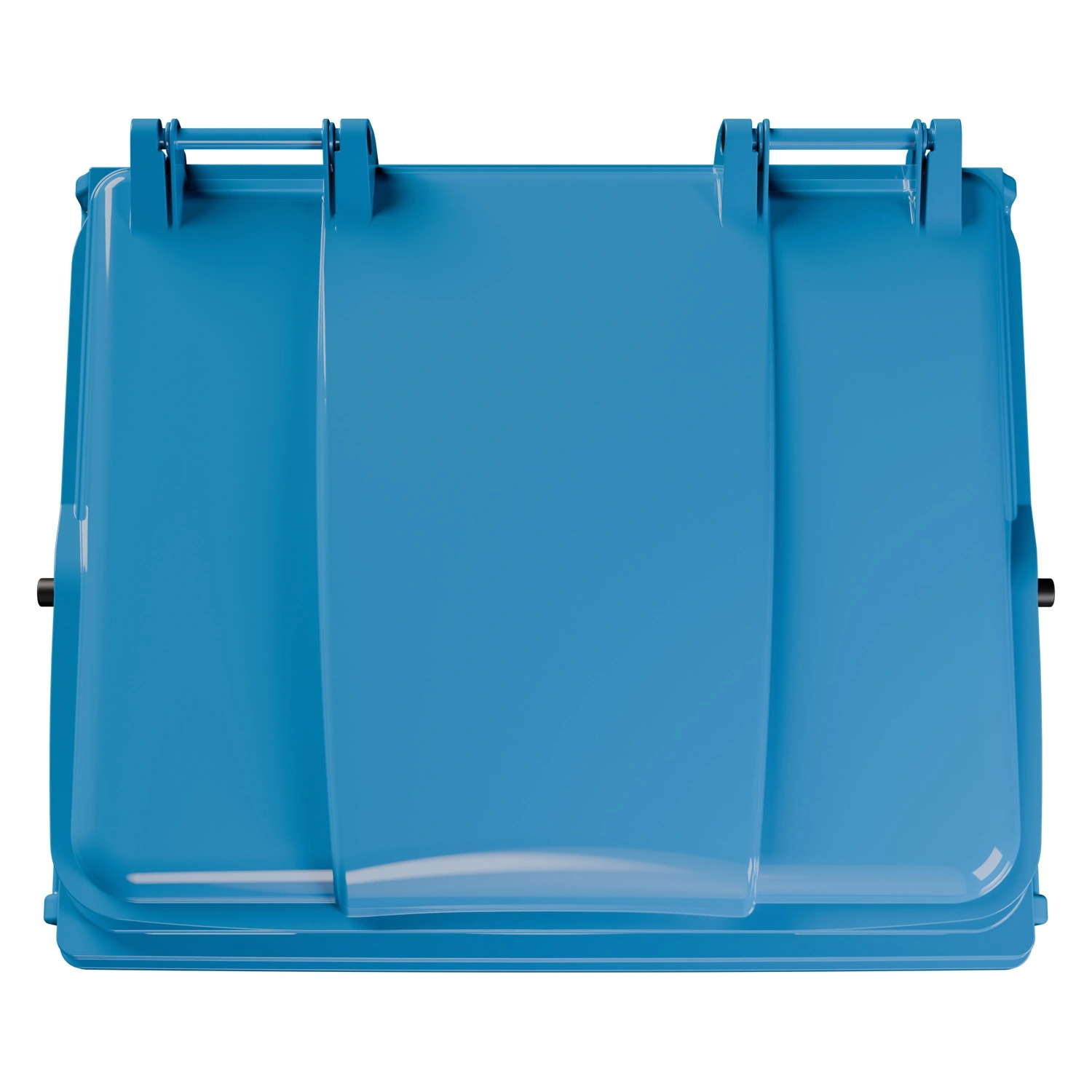 Мусорный контейнер 1100 л iPlast тёмно-голубой 4-колёсный с тёмно-голубой крышкой