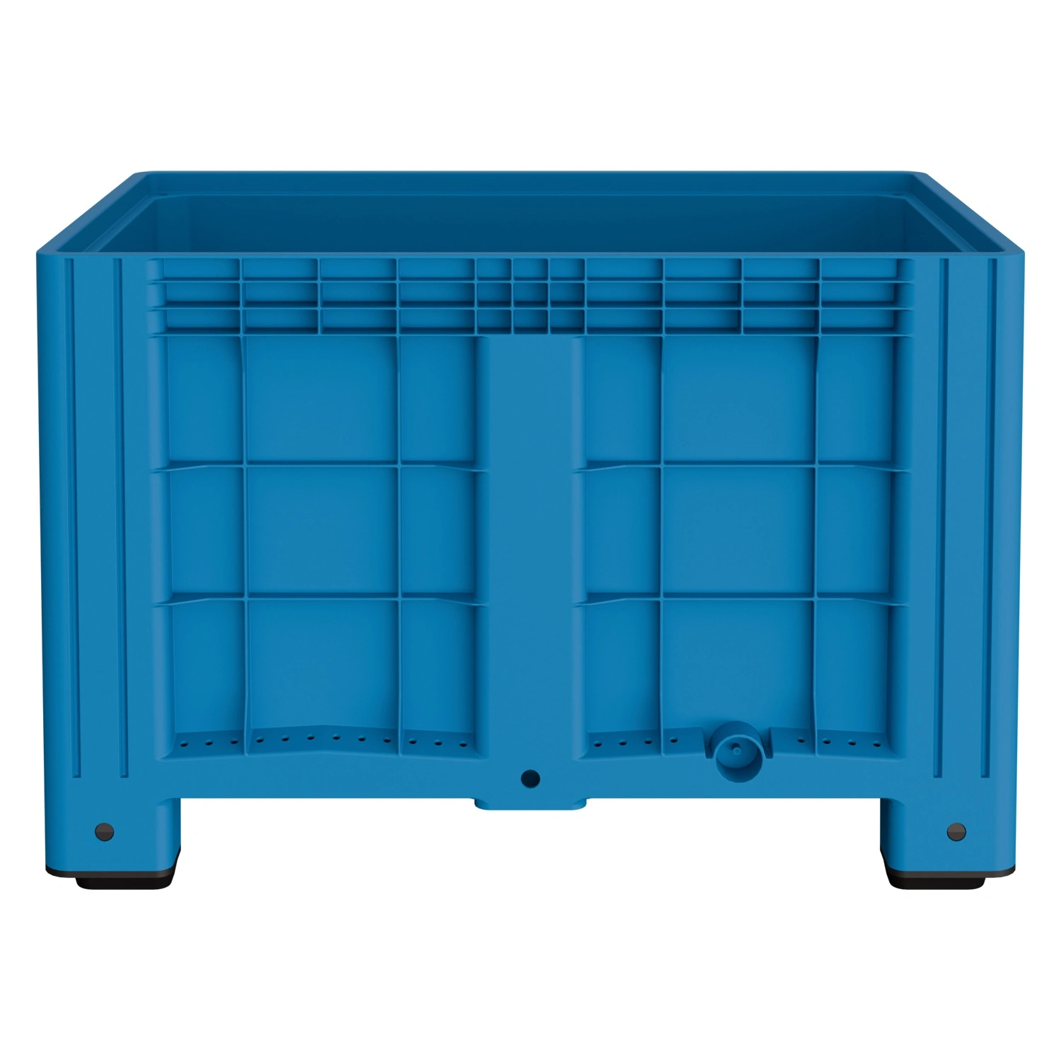 Большой контейнер 1200x800x800 мм iPlast iBOX голубой со сплошными стенками и дном, на ножках
