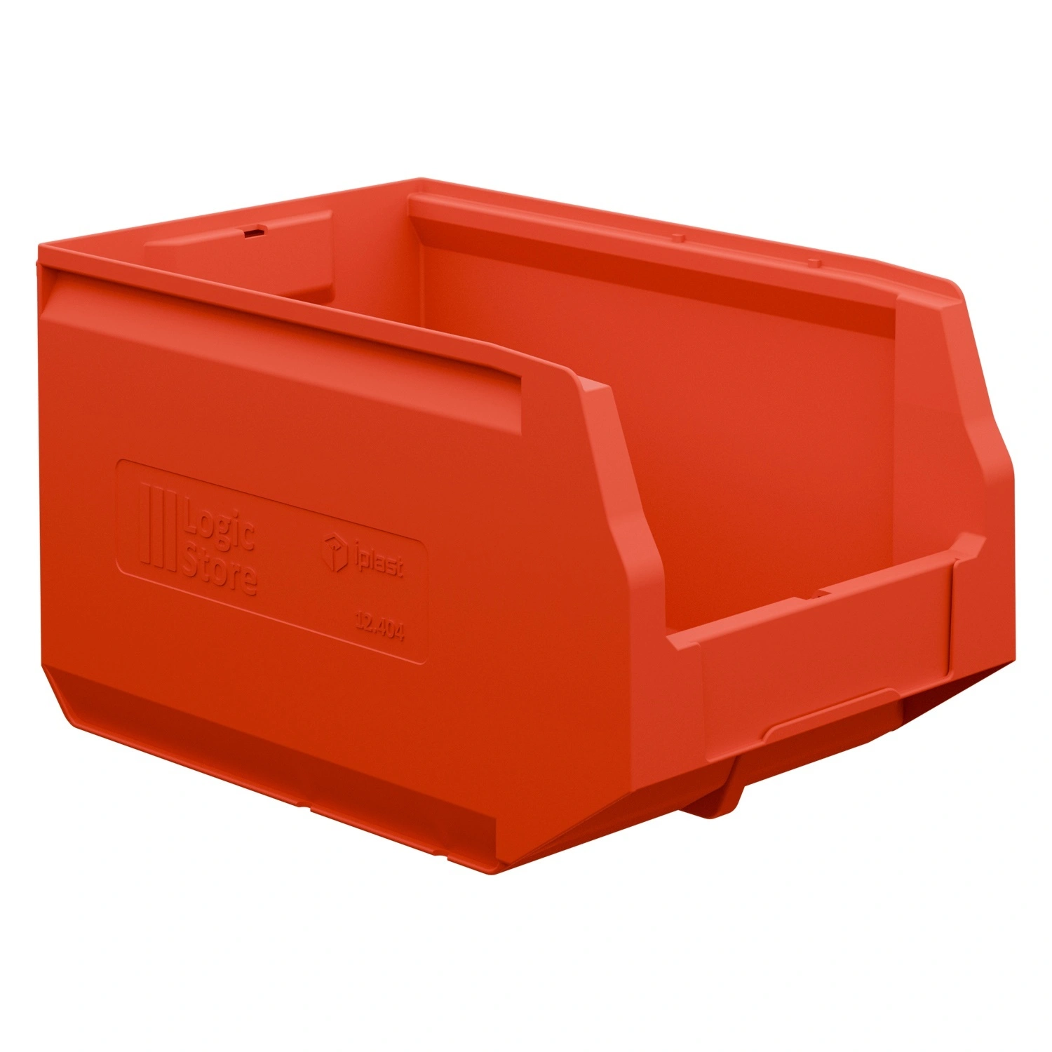 Складской лоток Logic Store 350х225х200 мм iPlast красный с отверст. для продольн. перегород. и накл. 100х70 мм