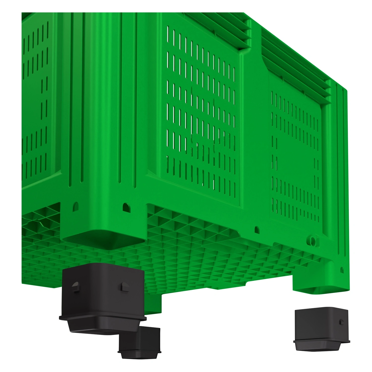 Большой контейнер 1130x1130x760 мм iPlast iBOX салатовый c перфорированными стенками и дном, на ножках Большой контейнер 1130x1130x760 мм iPlast iBOX салатовый c перфорированными стенками и дном, на ножках