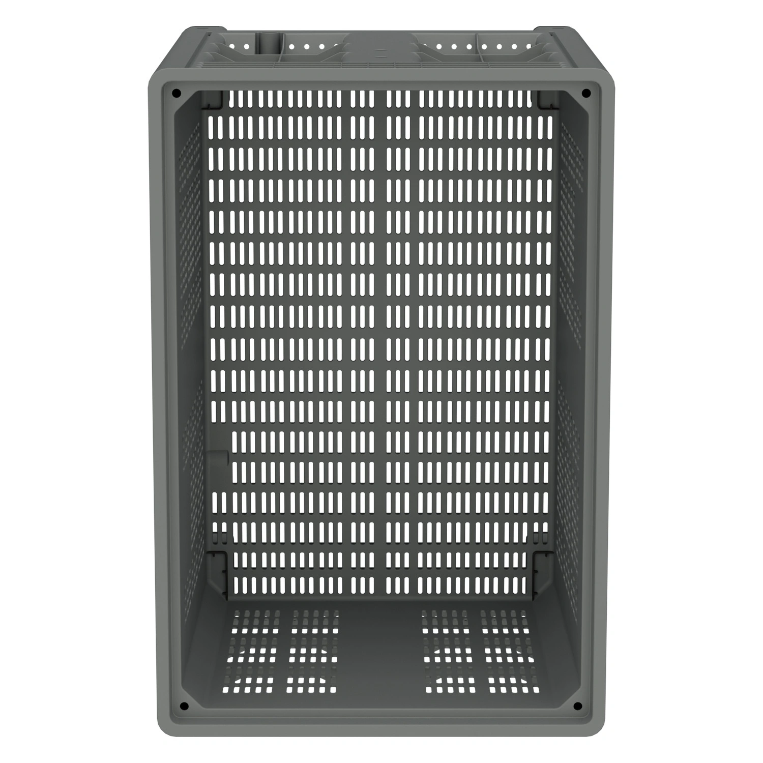 Большой контейнер 1200x800x800 мм iPlast iBOX светло-серый c перфорированными стенками и дном, на ножках