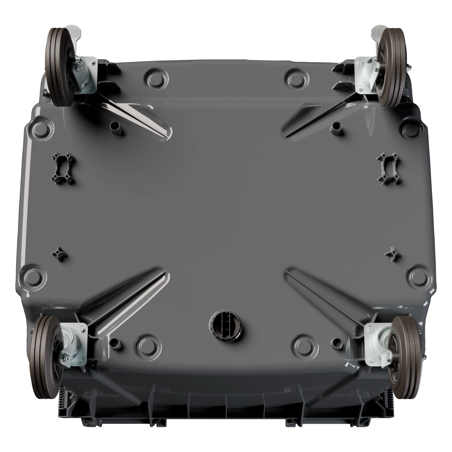 Мусорный контейнер 1100 л iPlast тёмно-серый 4-колёсный с тёмно-серой крышкой N2 (20.807.2)