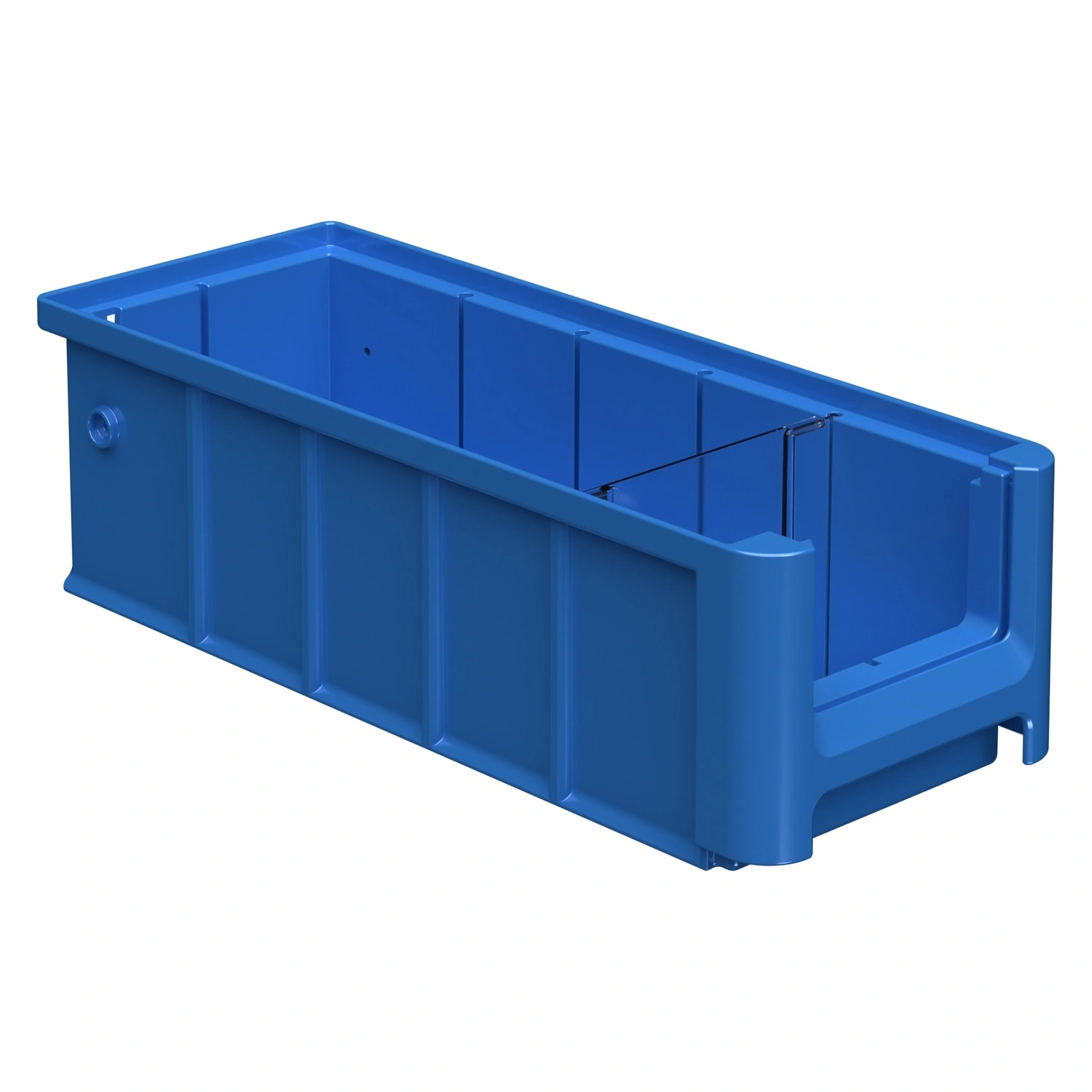 Полочный контейнер SK-3109 300х117х90 мм iPlast голубой с 1 поперечной перегородкой Полочный контейнер SK-3109 300х117х90 мм iPlast голубой с 1 поперечной перегородкой