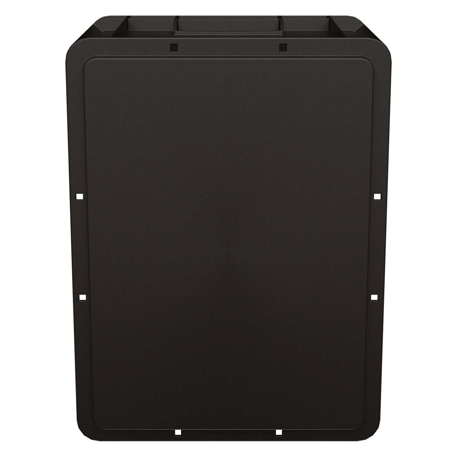 Евроконтейнер ЕС-4322.1 400х300х220 мм iPlast чёрный ЭКО со сплошным дном, открытыми ручками