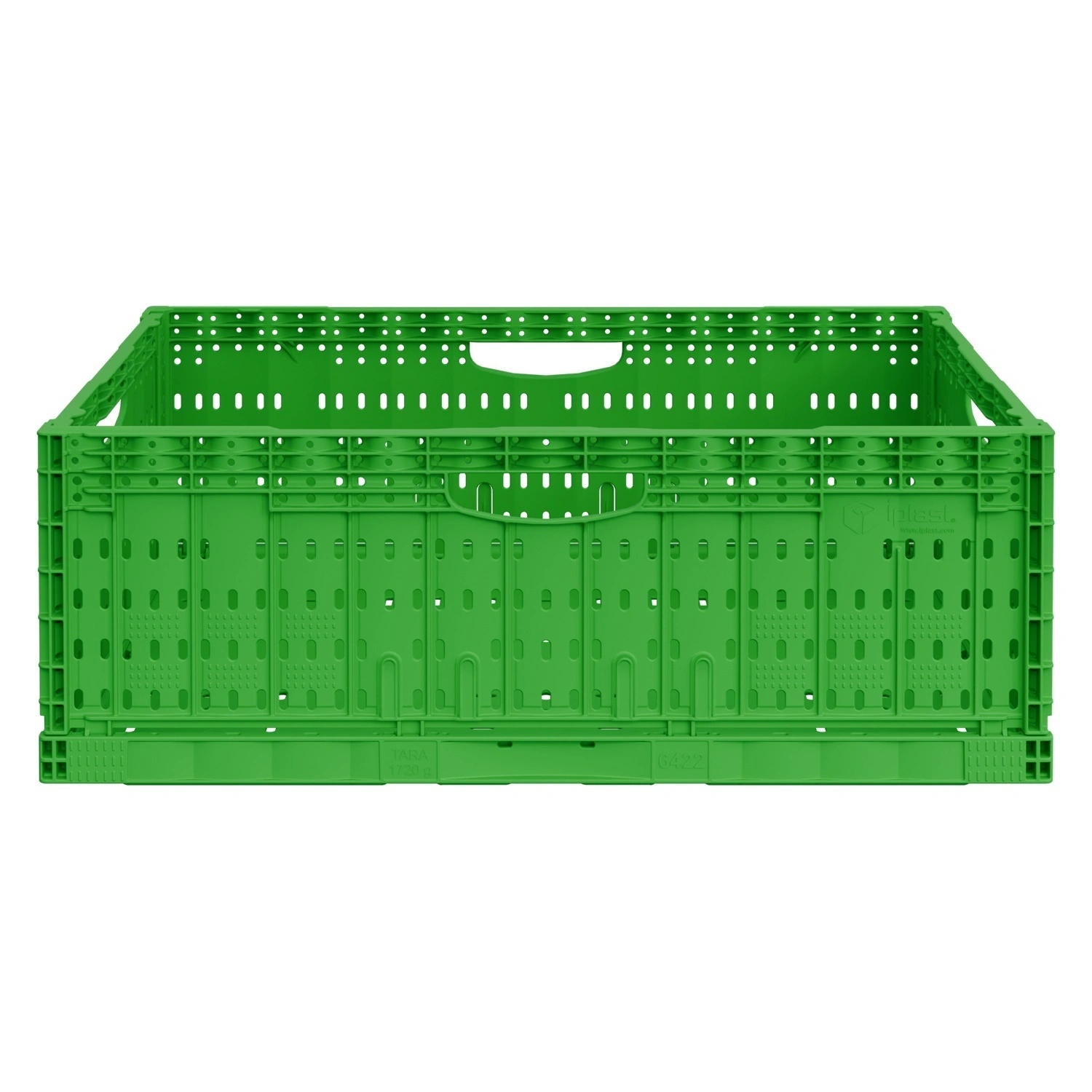 Складной ящик FC-6422 600х400х220 мм iPlast салатовый перфорированный