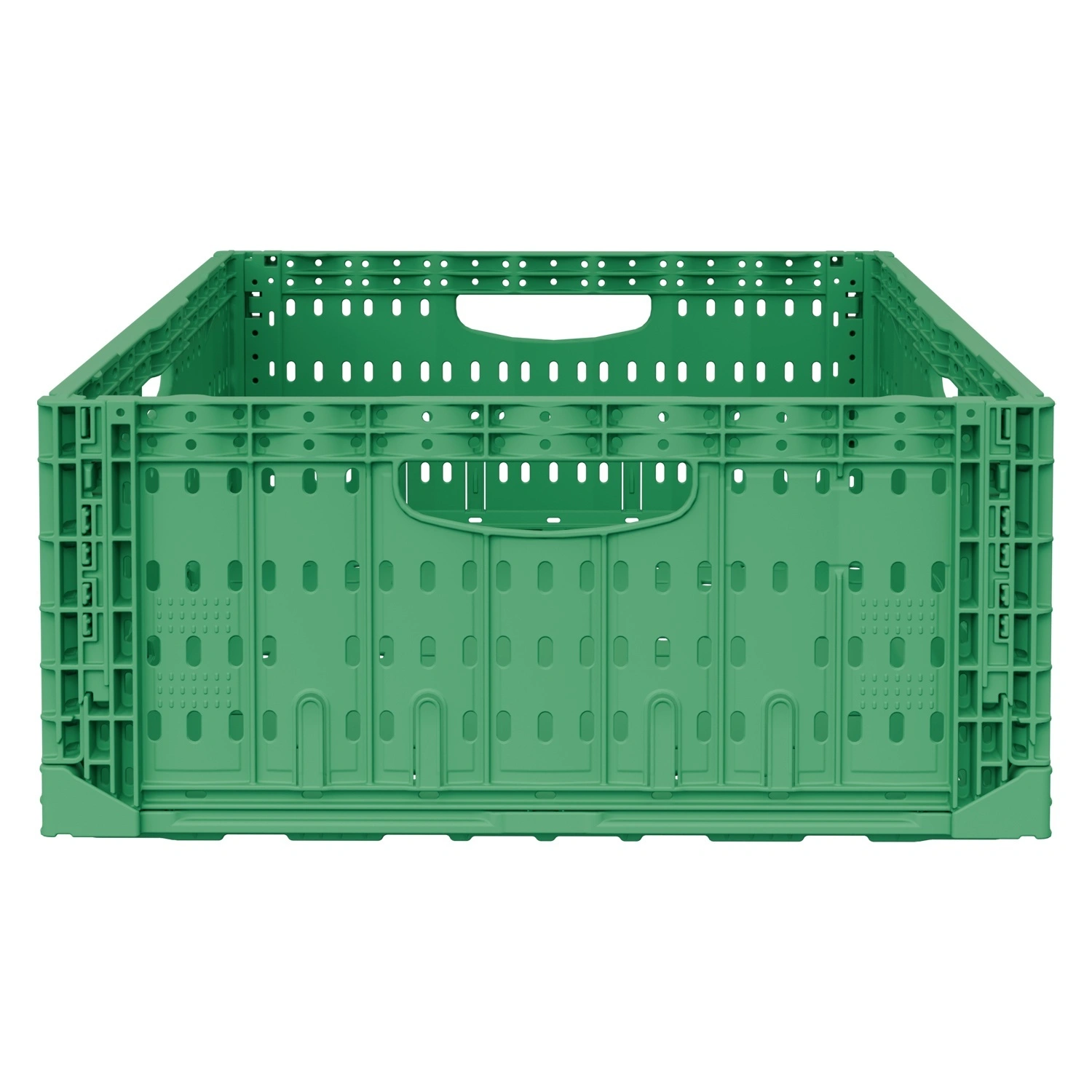 Складной ящик FC-6418 600х400х180 мм iPlast зелёный перфорированный