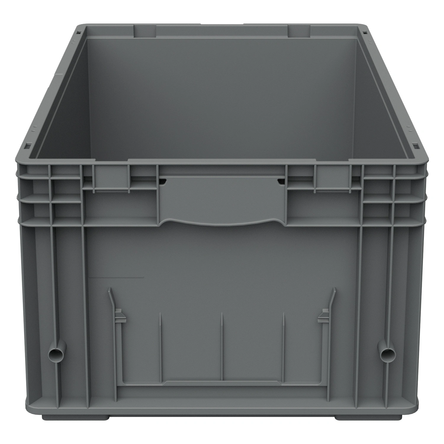 Ящик RL-KLT 6280 594х396х280 мм iPlast серый с дренажными отверстиями в дне