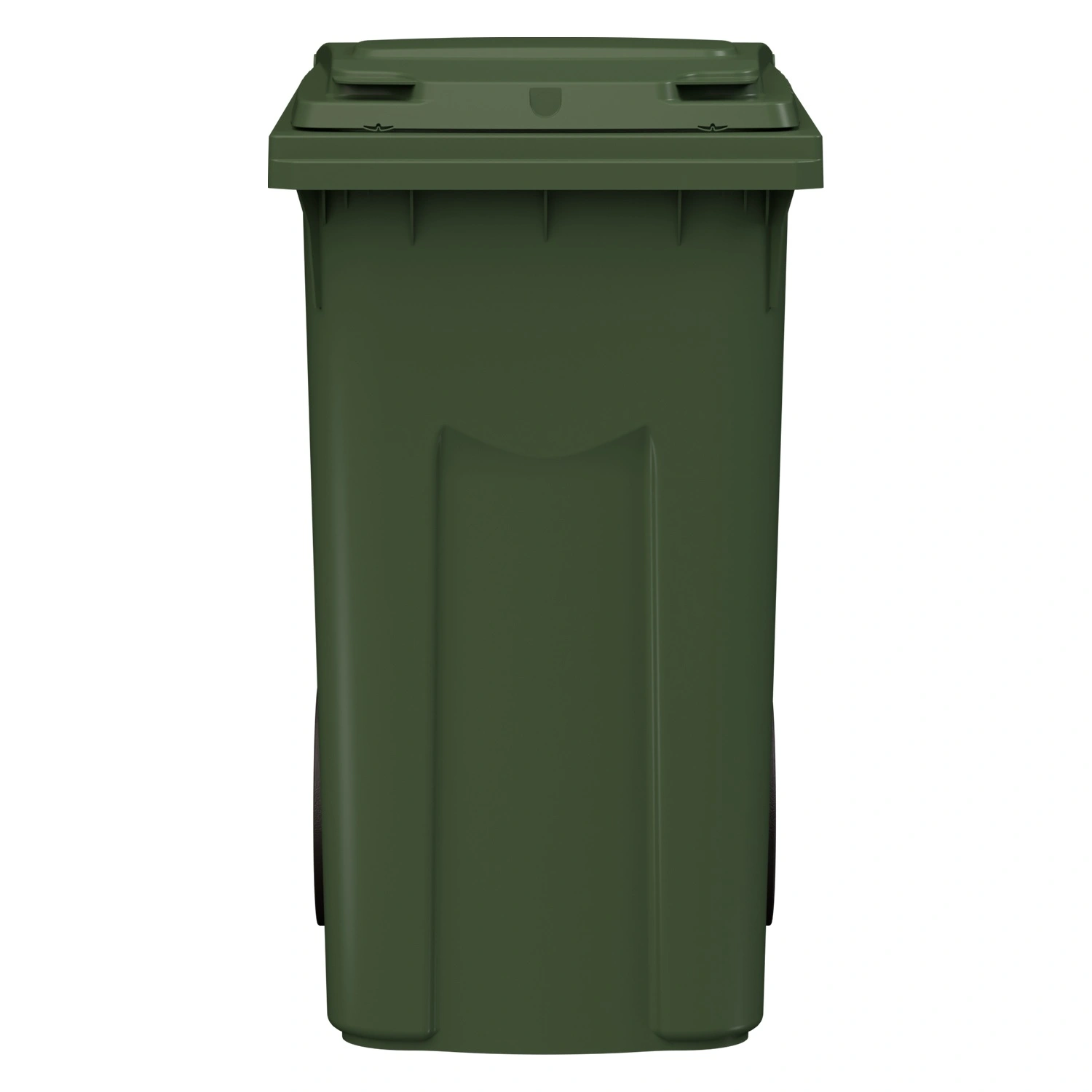 Мусорный контейнер 360 л iPlast зелёный 2-колёсный (д. 300 мм) с зелёной крышкой