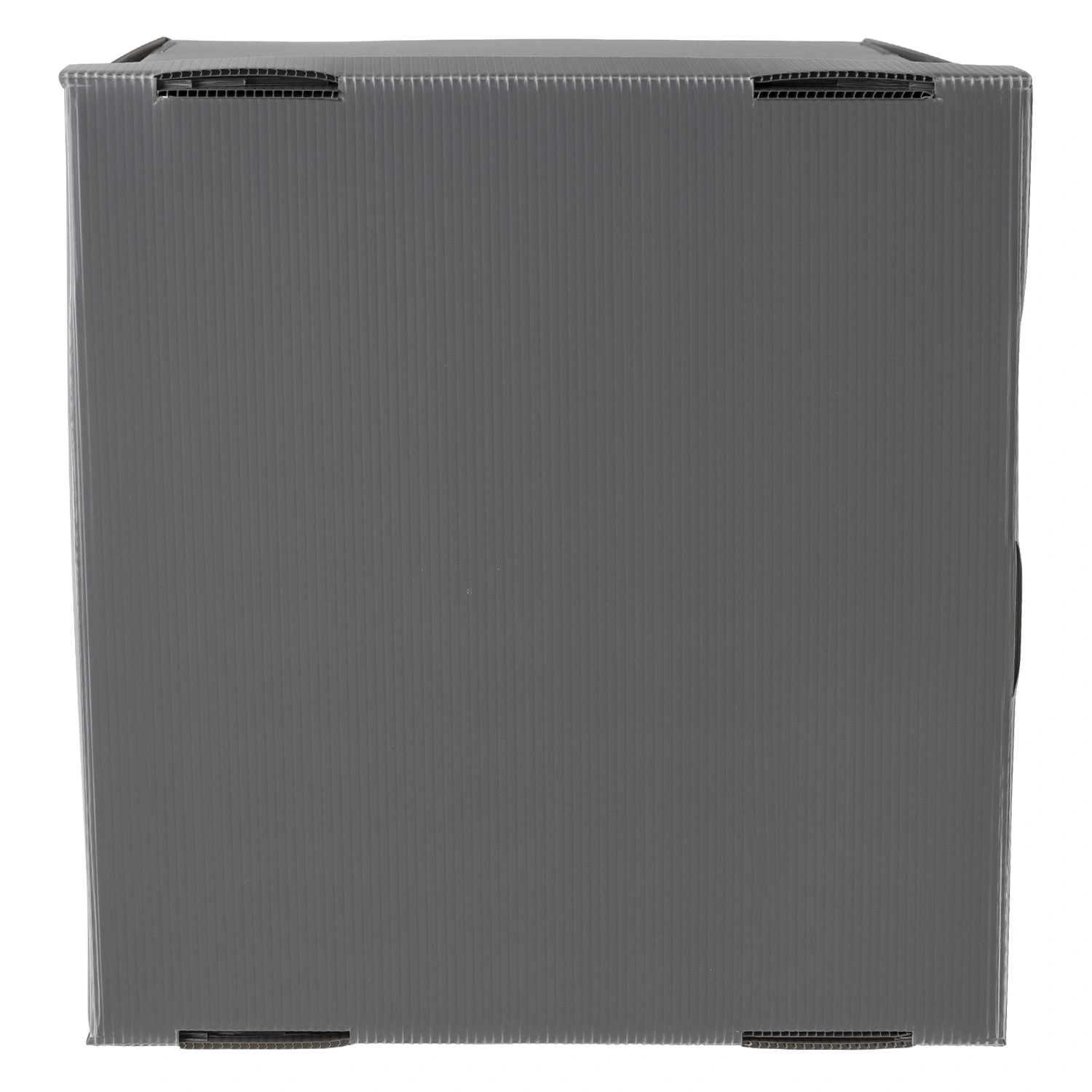 Короб из сотового полипропилена (гофропластик) 315х315х315 мм iPlast серый самосборный с ручками и крышкой 