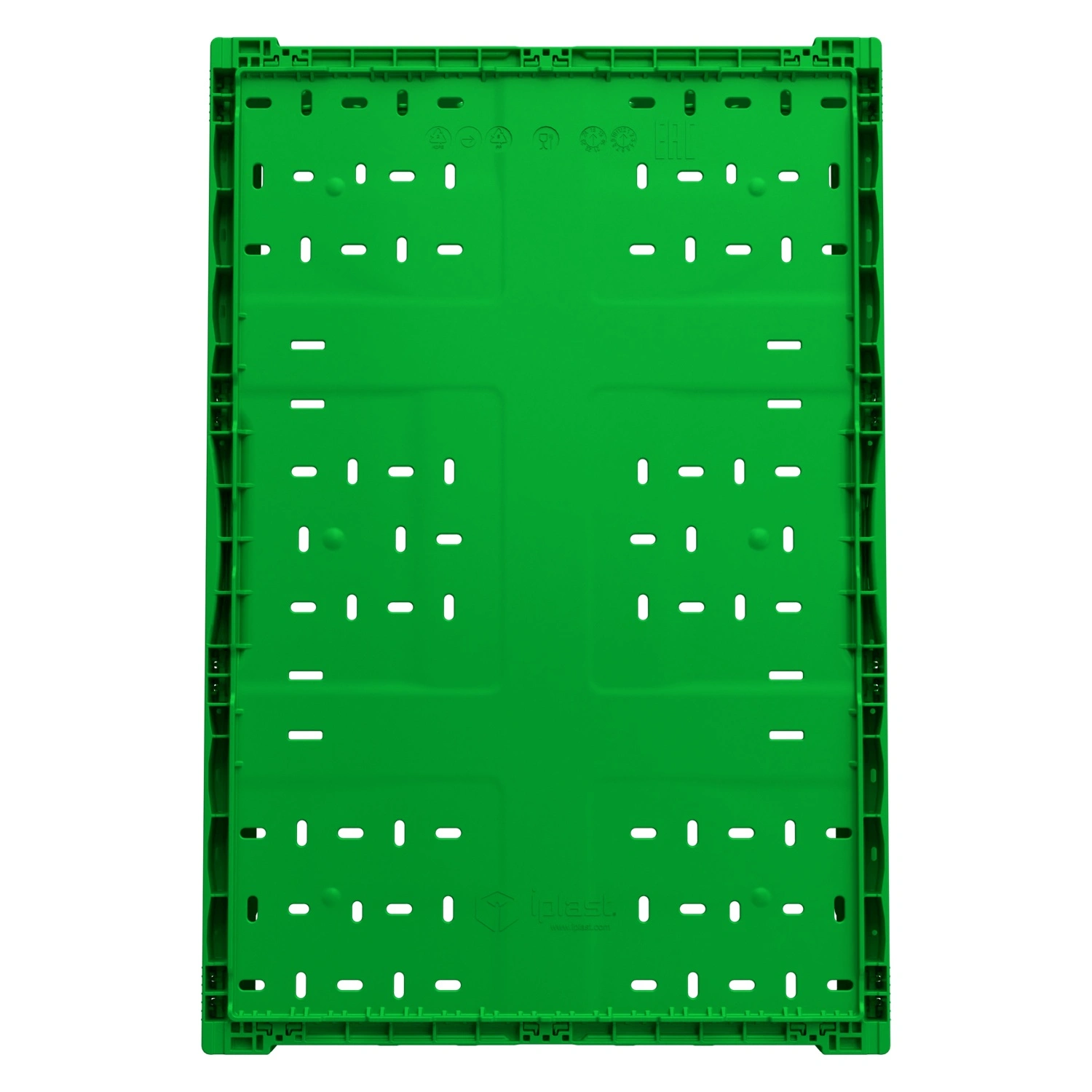 Складной ящик FC-6418 600х400х180 мм iPlast салатовый перфорированный