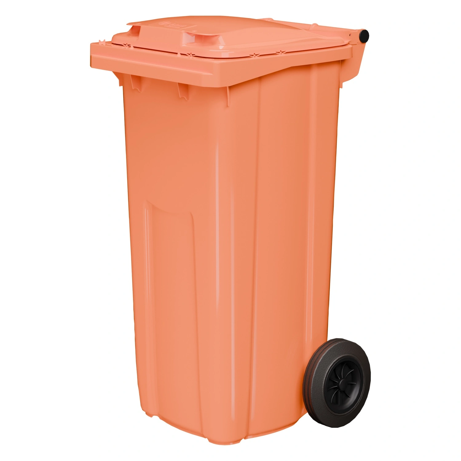 Мусорный контейнер 120 л iPlast оранжевый 2-х колёсный (д. 200 мм) с оранжевой крышкой NEW (20.805)