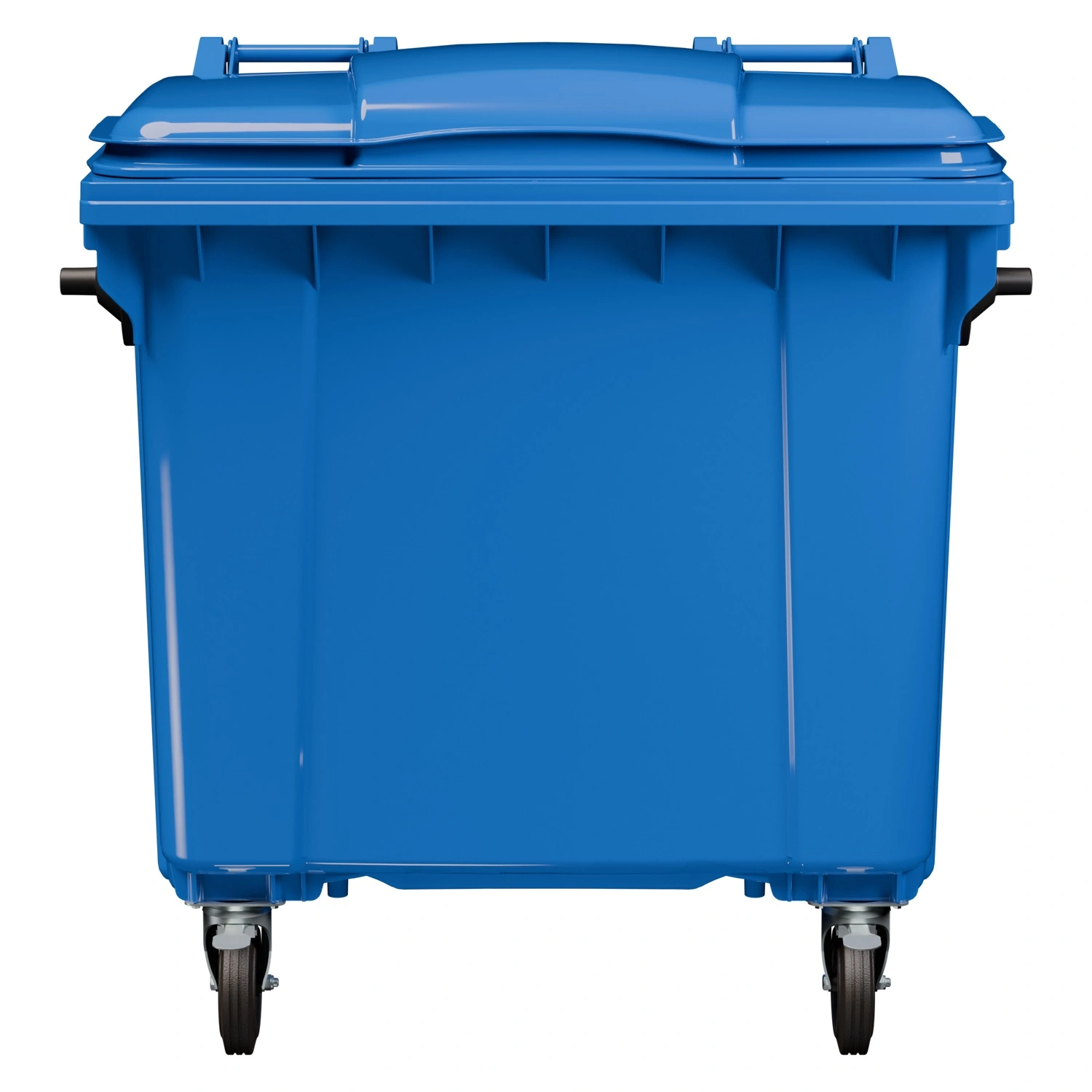 Мусорный контейнер 1100 л iPlast синий 4-колёсный с синей крышкой N2 (20.807.2)