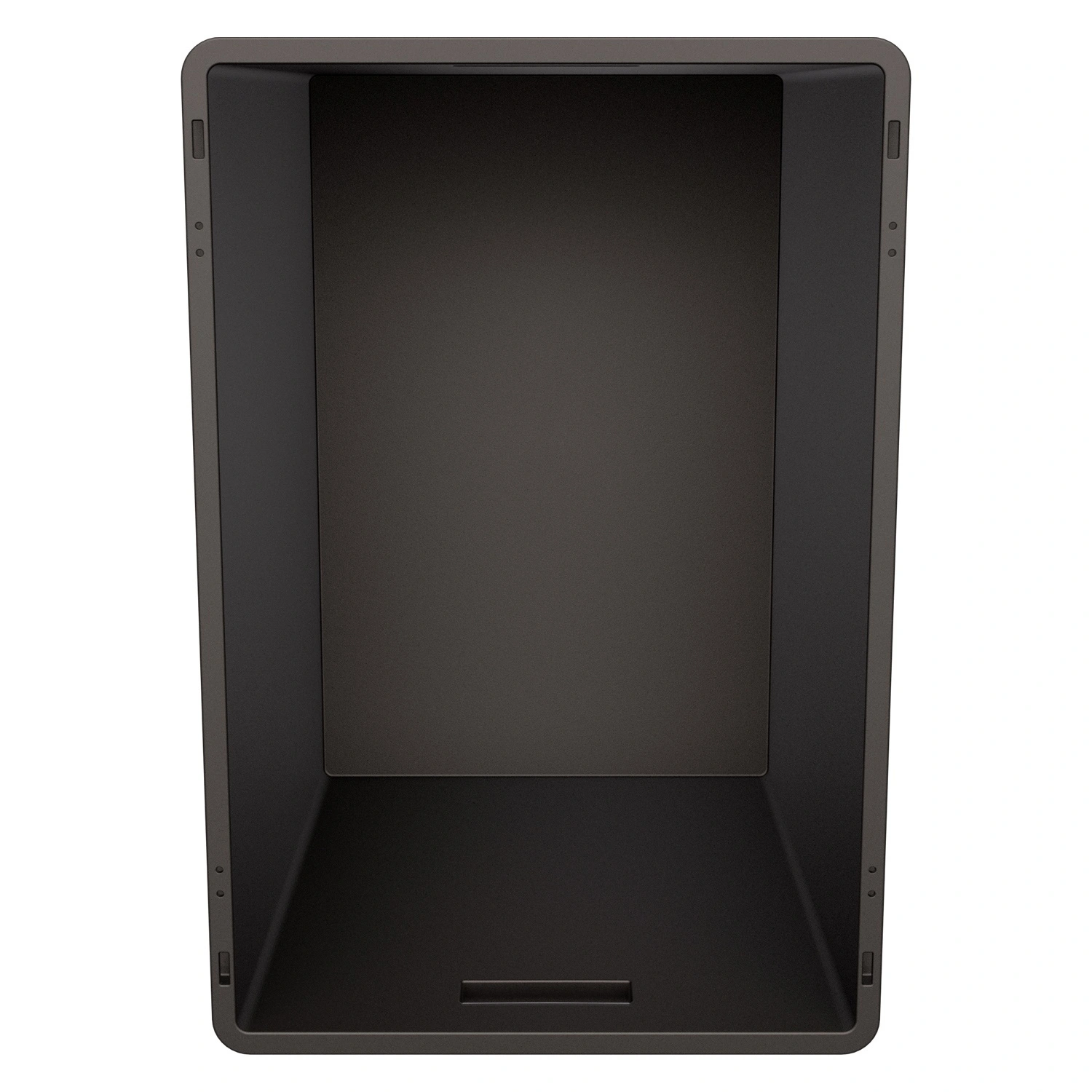 Евроконтейнер ЕС-6442.3 600х400х420 мм iPlast чёрный ЭКО с усиленным дном, открытыми ручками