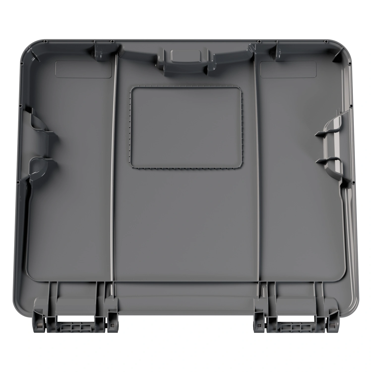 Крышка для мусорного контейнера 1100 л iPlast тёмно-серая c осями для крепления