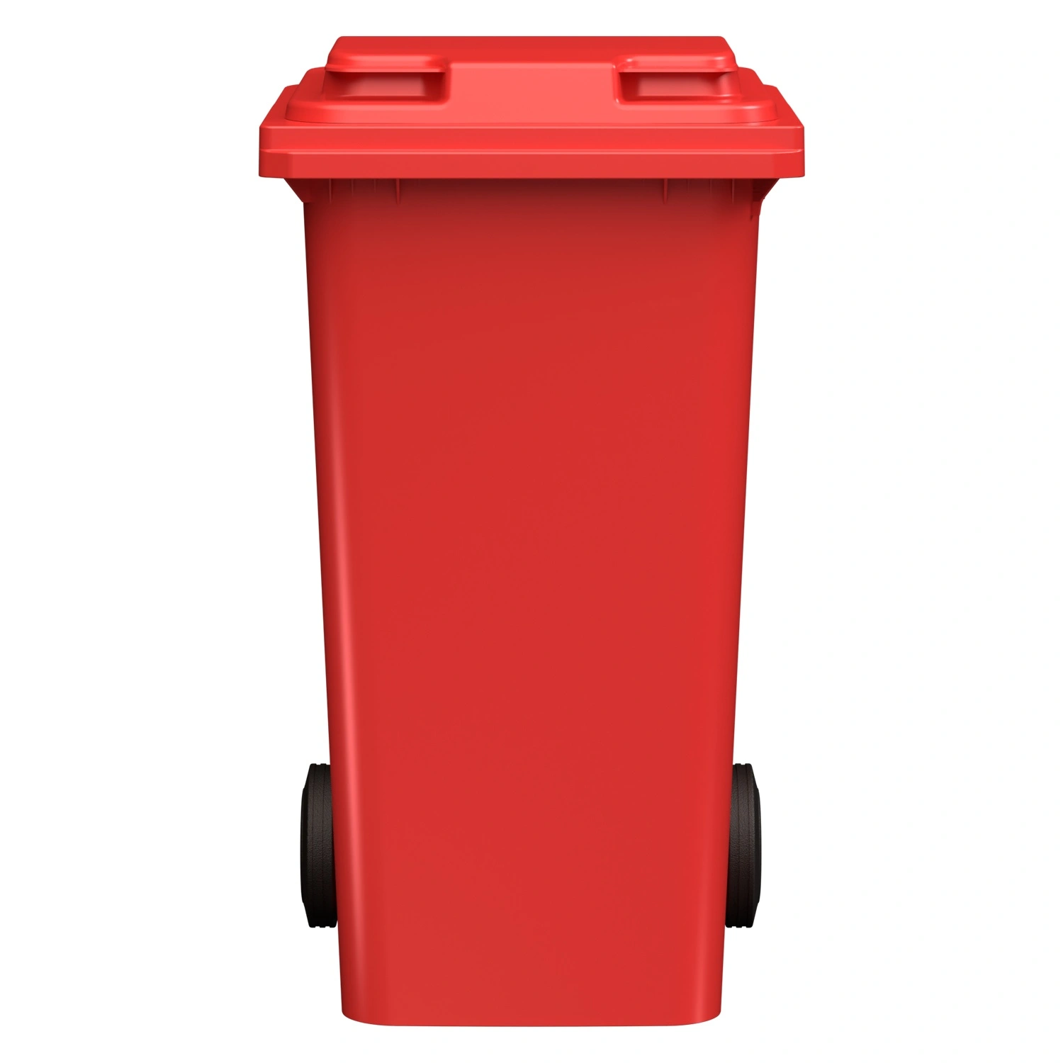 Мусорный контейнер 240 л iPlast красный 2-колёсный (д. 200 мм) с красной полипропиленовой крышкой