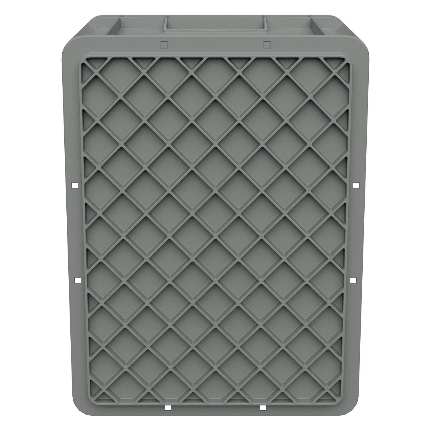 Евроконтейнер ЕС-4322.3 400х300х220 мм iPlast светло-серый с усиленным дном и открытыми ручками