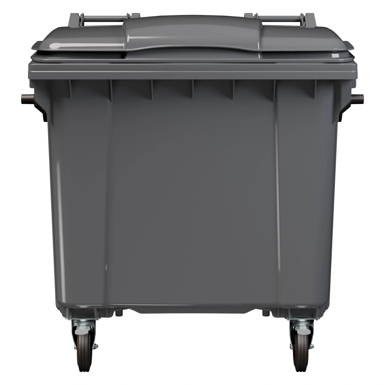 Мусорный контейнер 1100 л iPlast тёмно-серый 4-х колёсный с тёмно-серой крышкой N2 (20.807.2)